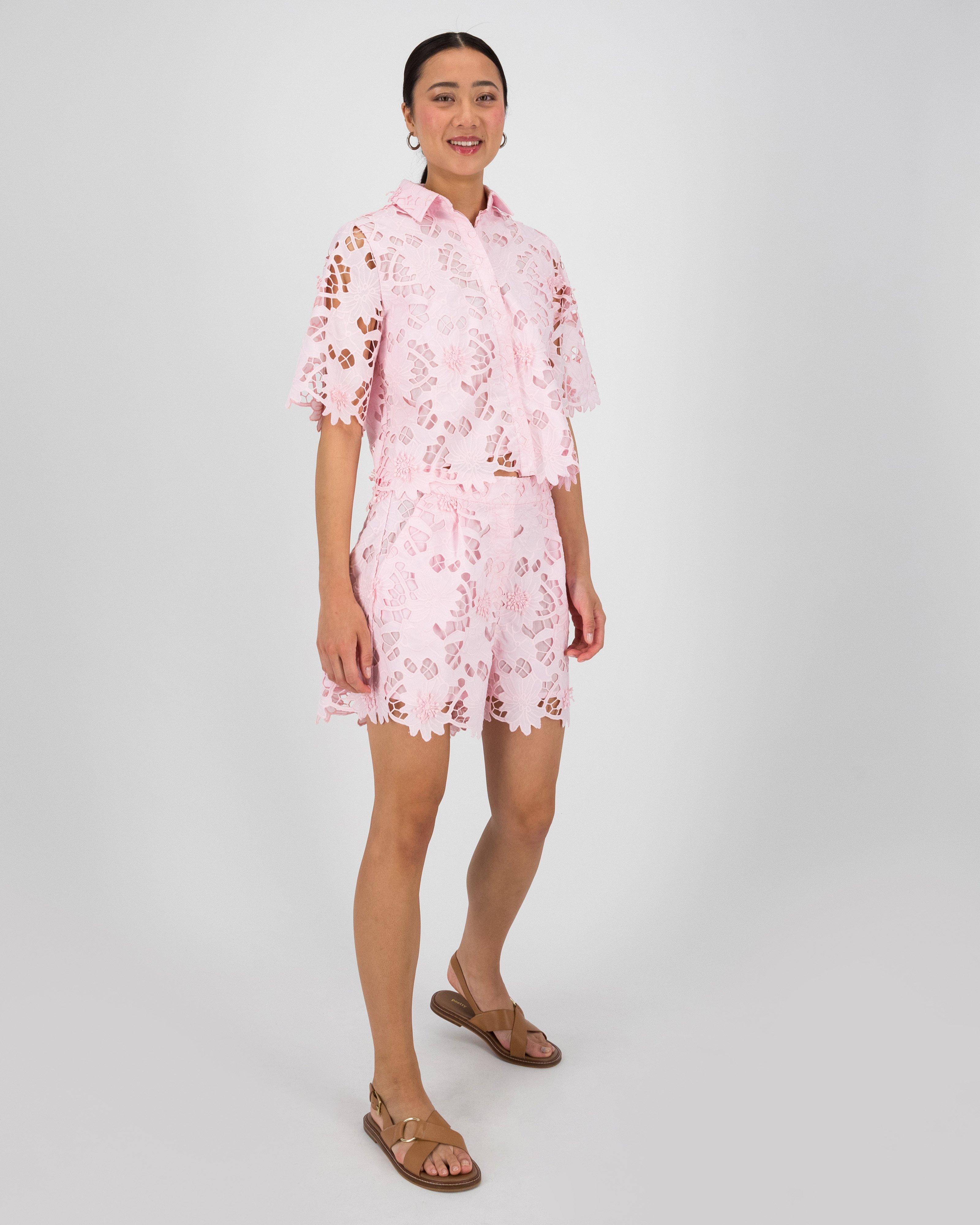 Jordan Lace Shirt -  Pink
