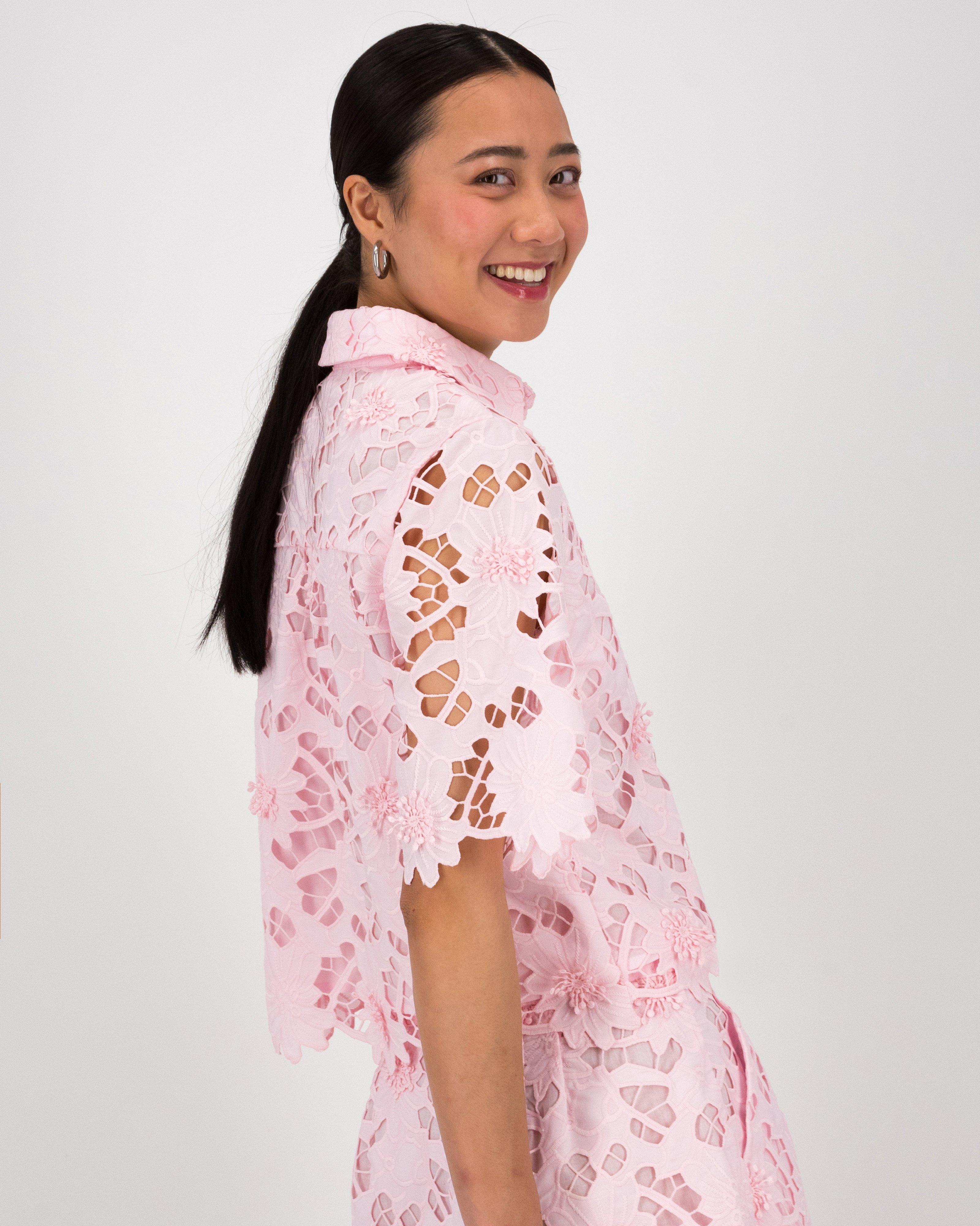Jordan Lace Shirt -  Pink