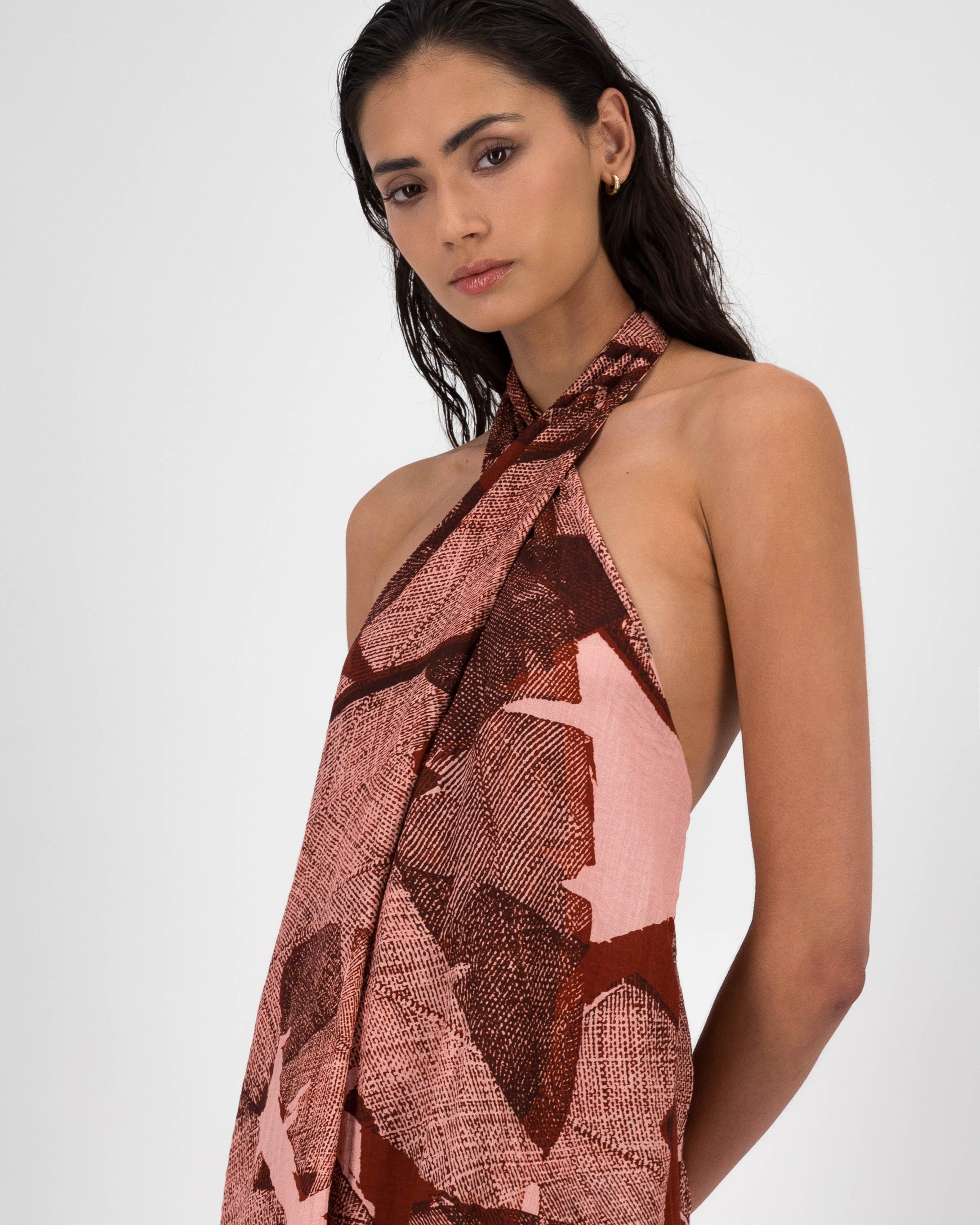 Tam Printed Halter Neck Dress - Poetry Clothing Store