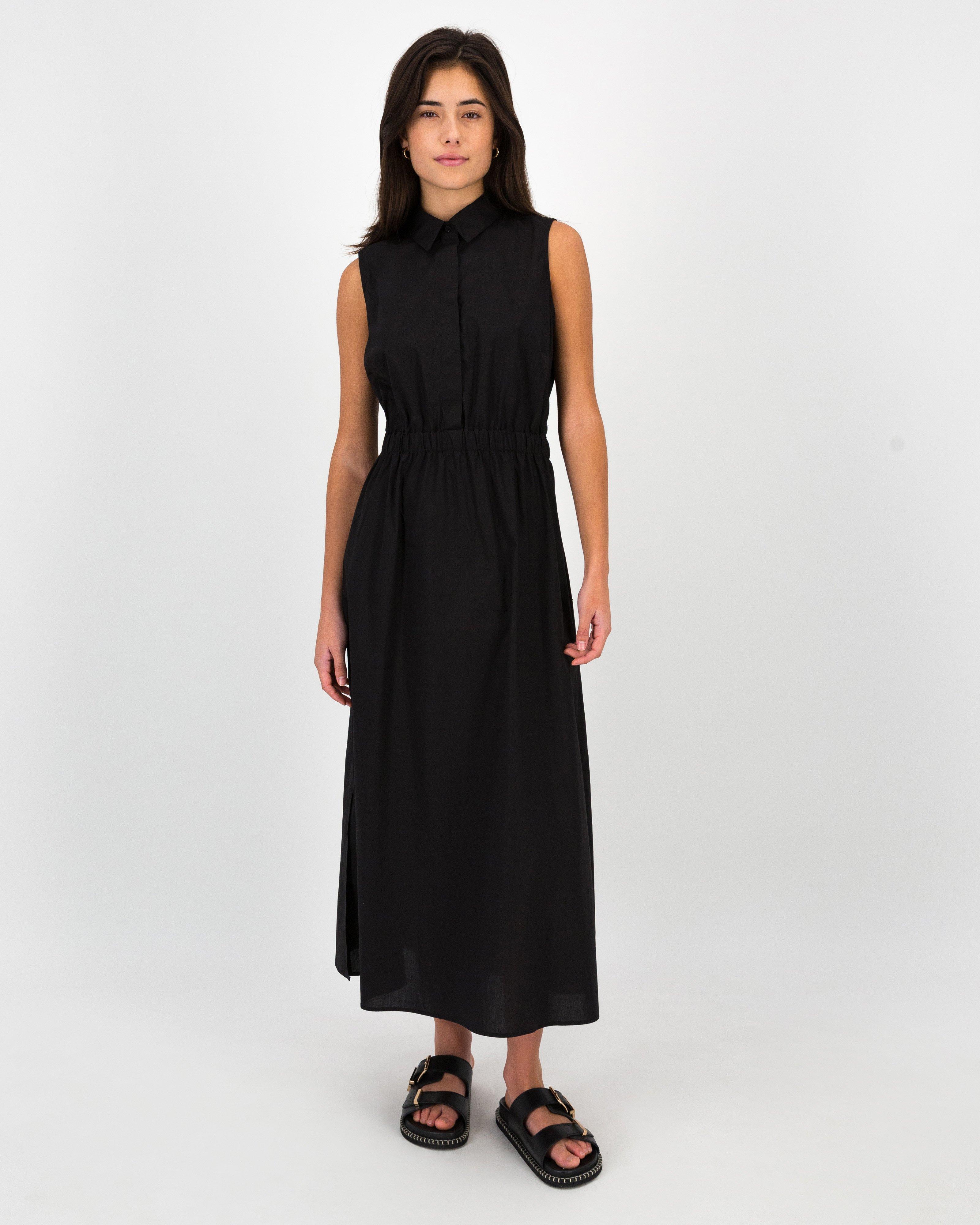 Dolley Shirt Dress -  Black