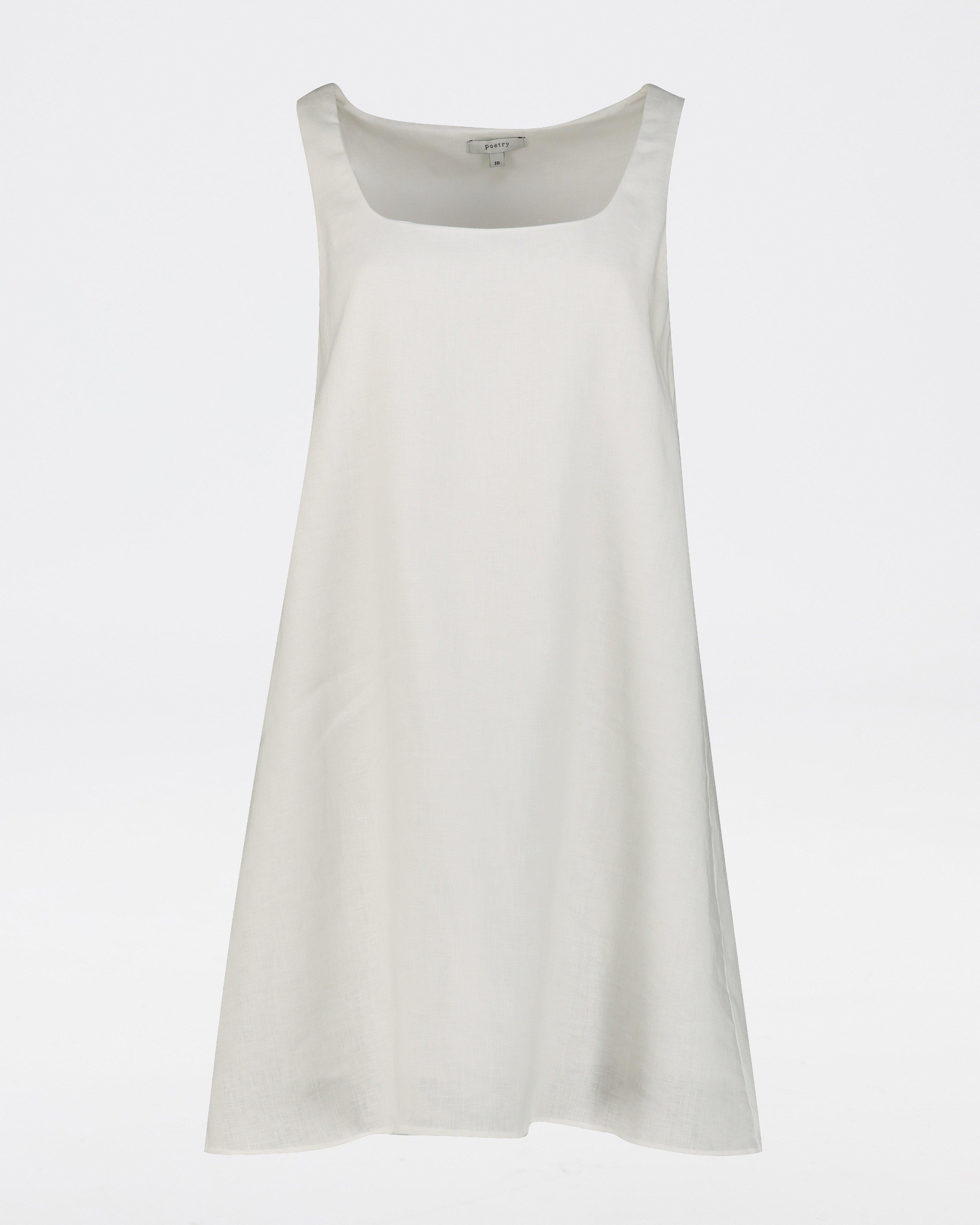 Carolyn Linen Dress -  White