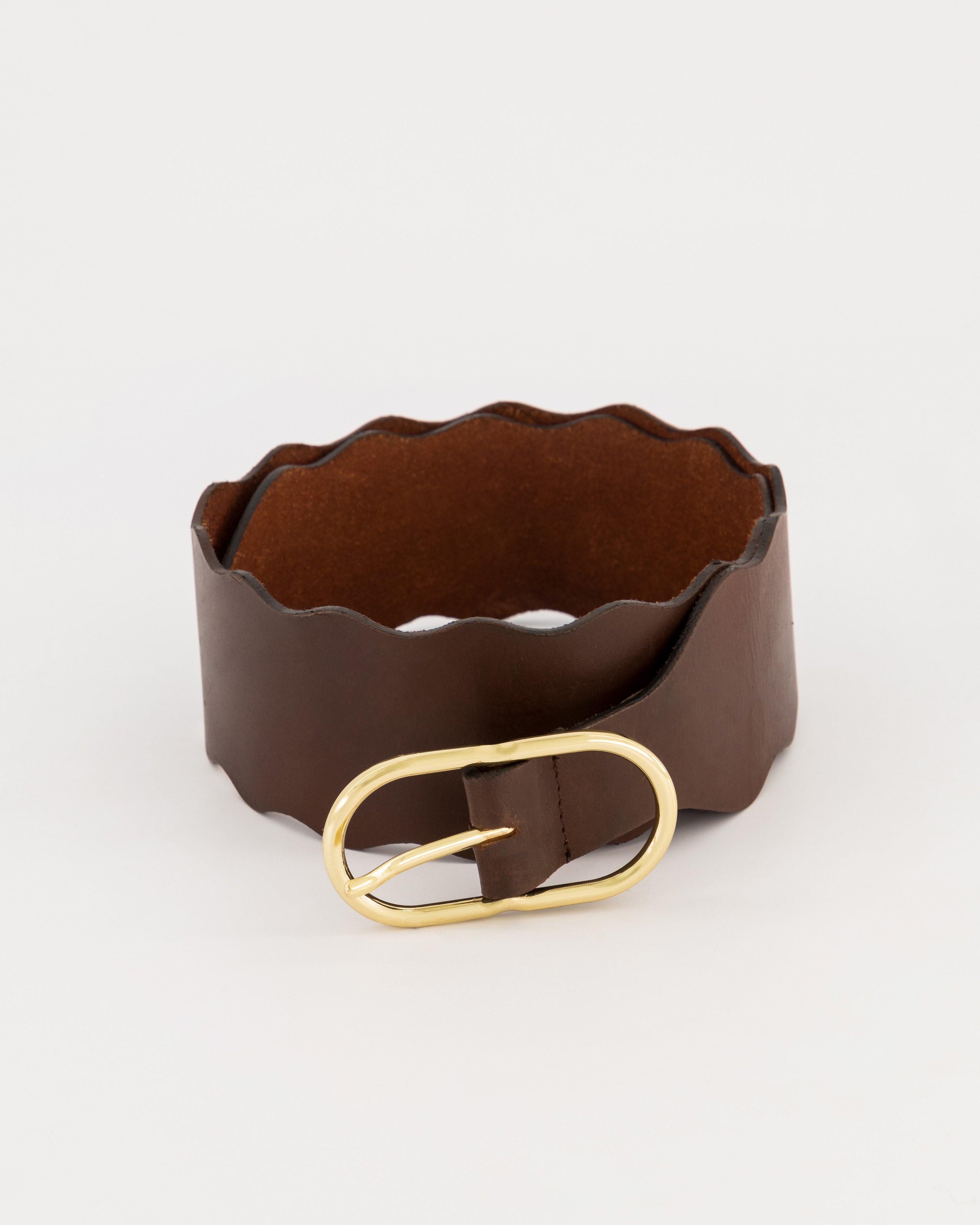 Megan Scalloped Waist Belt -  Tan