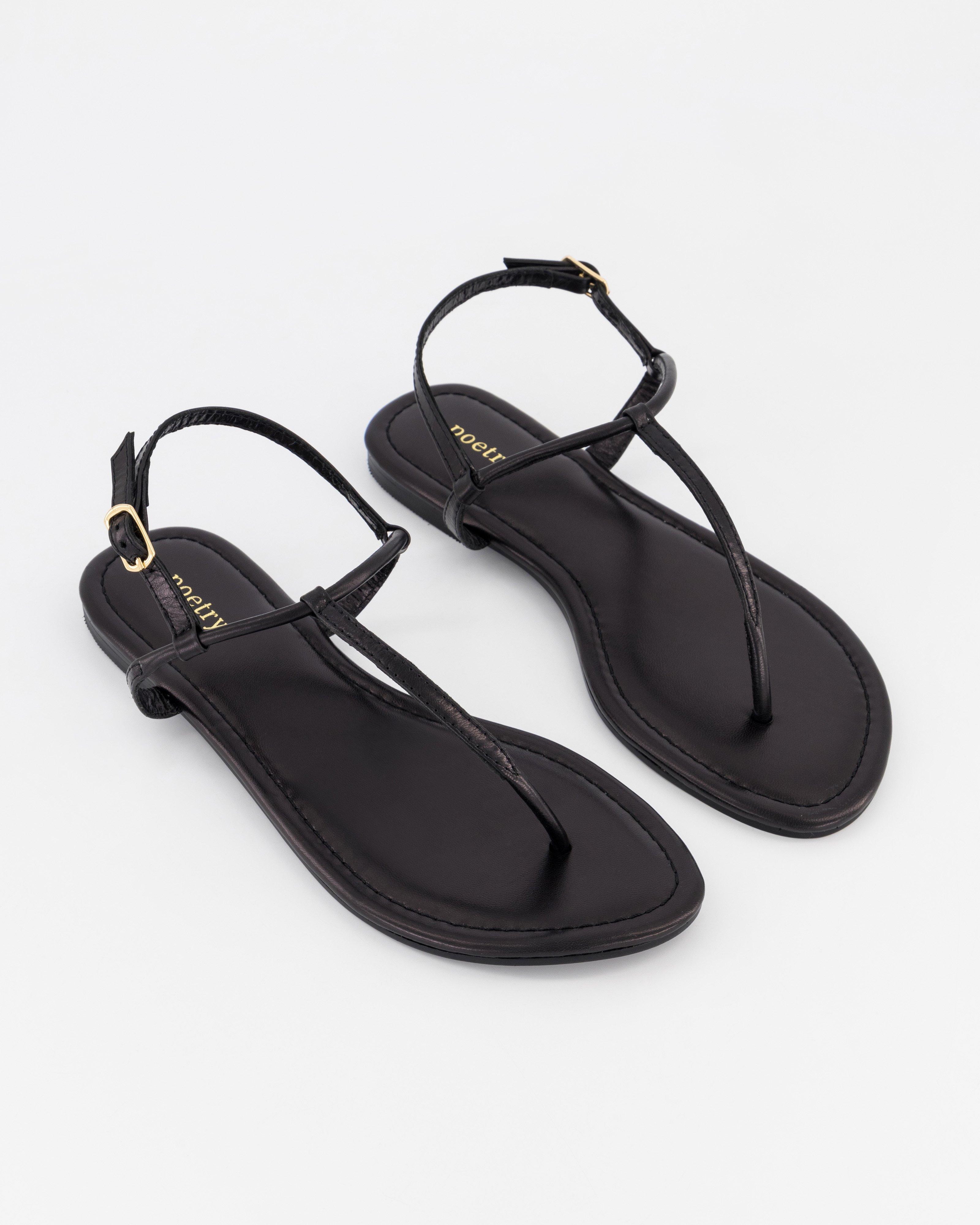 Tabina Leather Sandal -  Black
