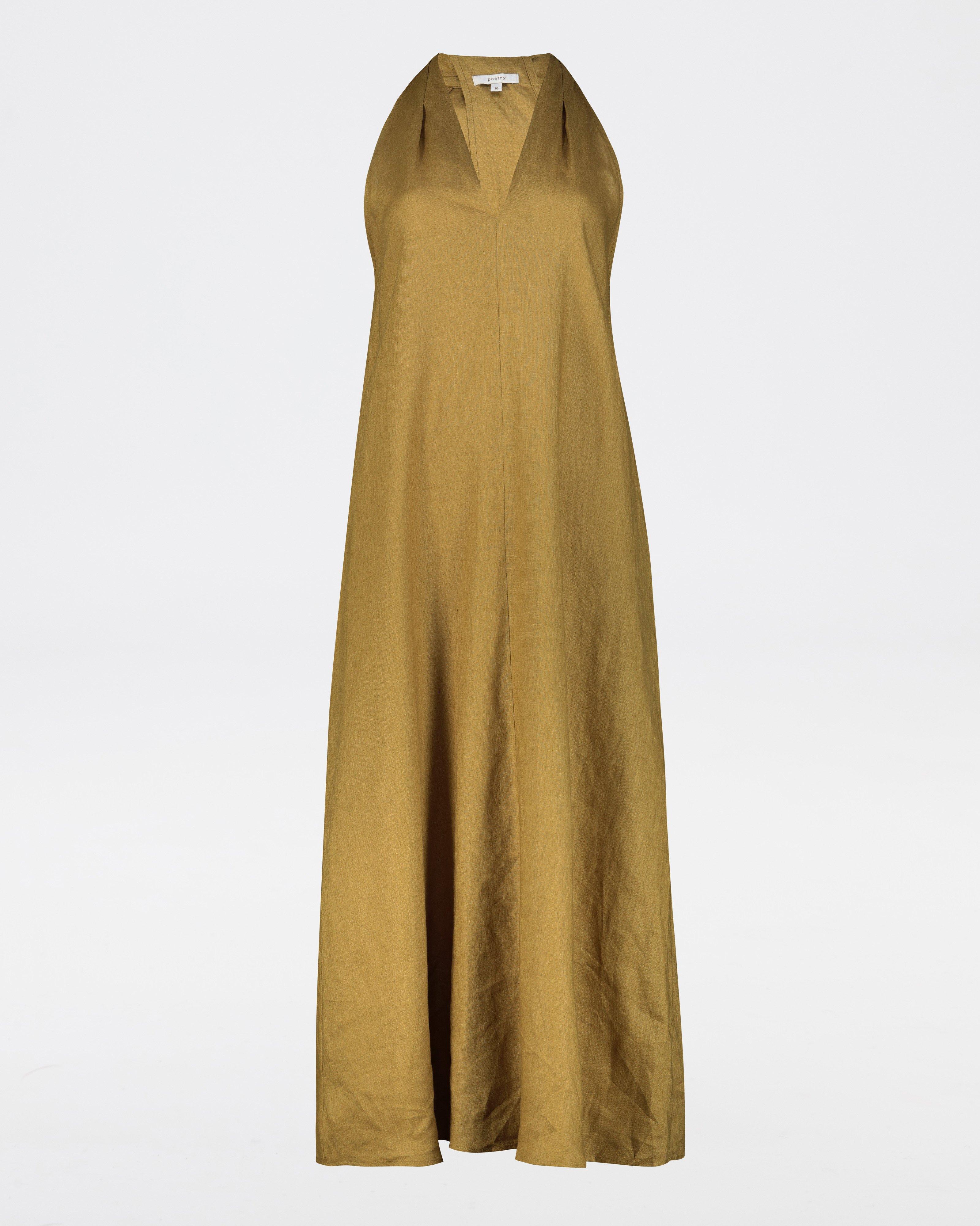 Connor Linen Dress -  Brown