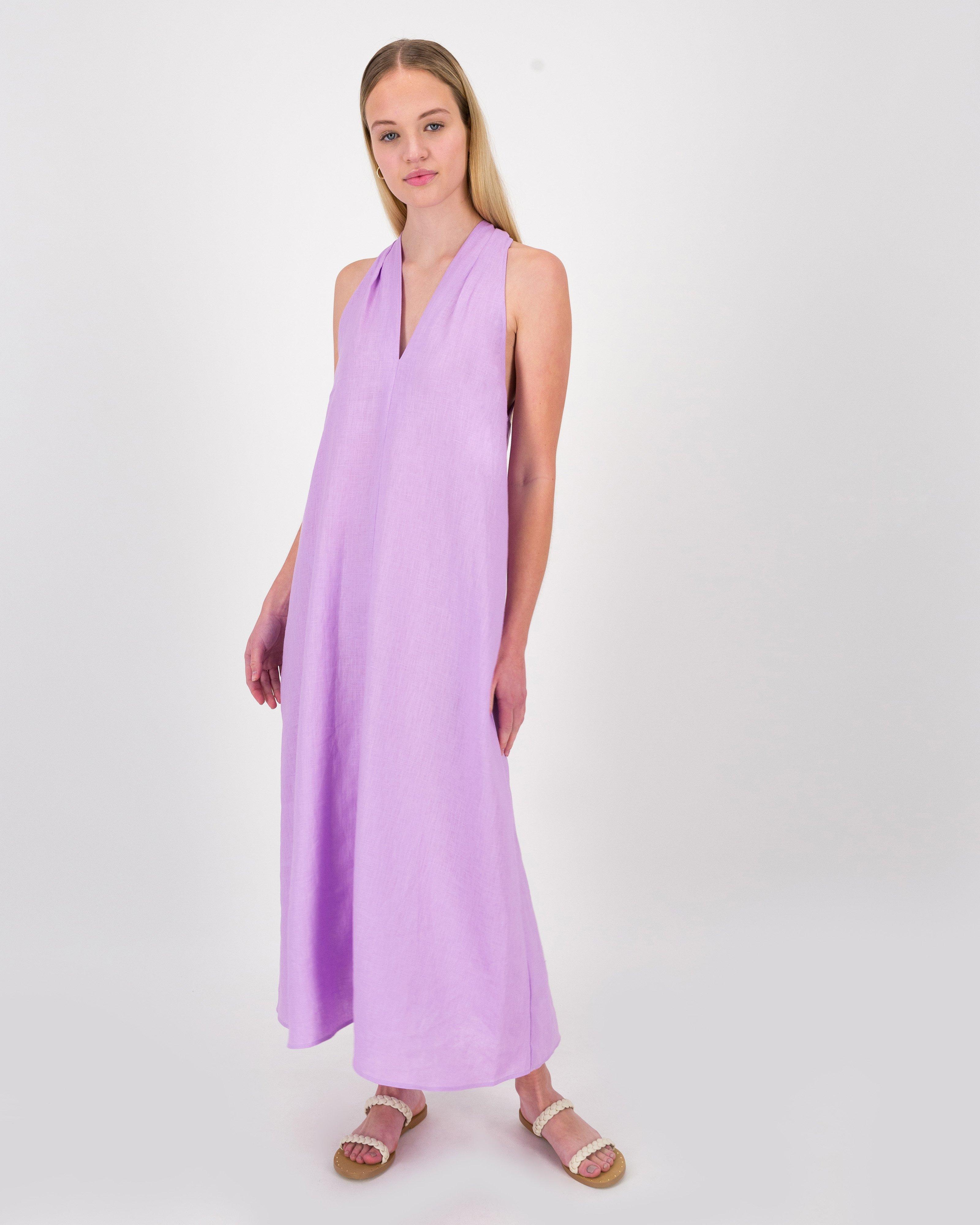 Connor Linen Dress -  Lilac