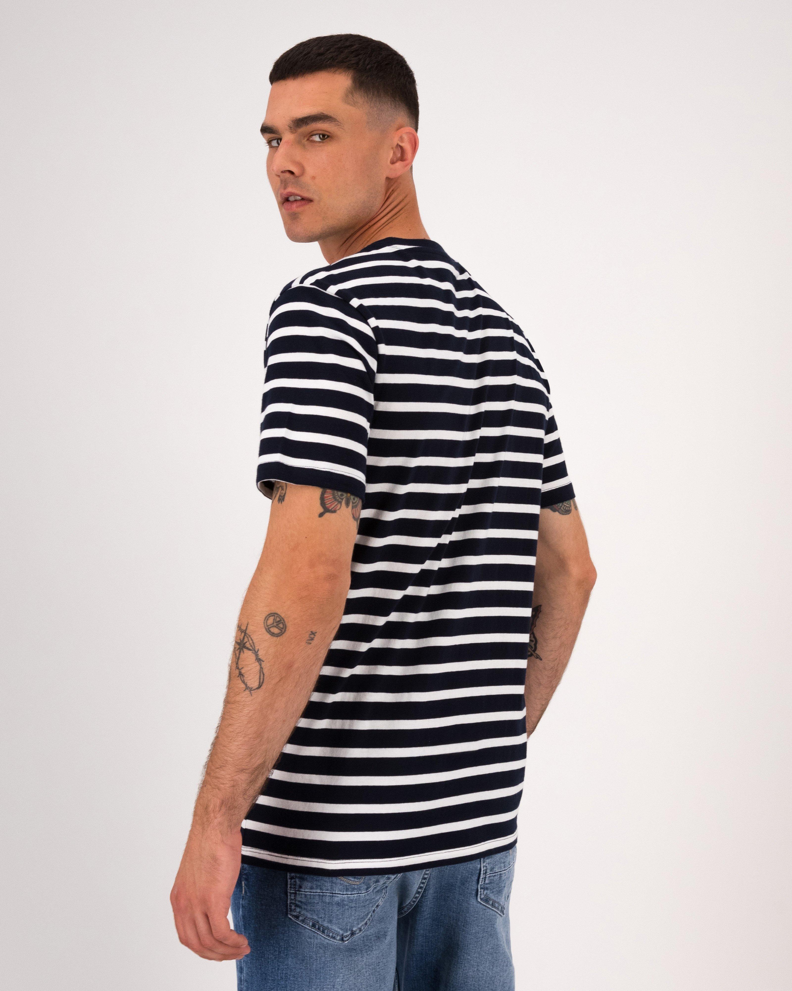 Men’s Bekham Yarn Dye Stripe Shirt  -  Navy
