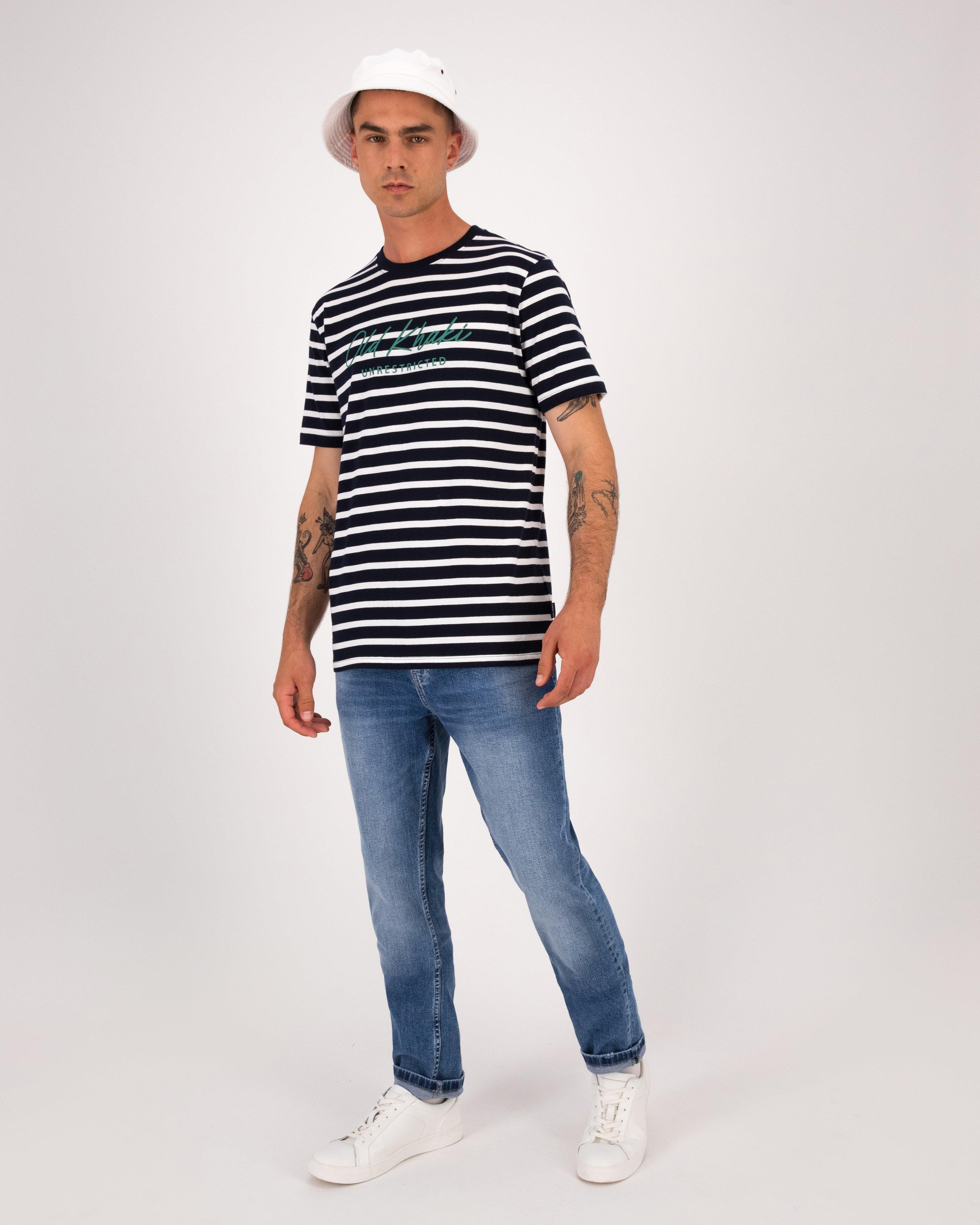 Men’s Bekham Yarn Dye Stripe Shirt  -  Navy