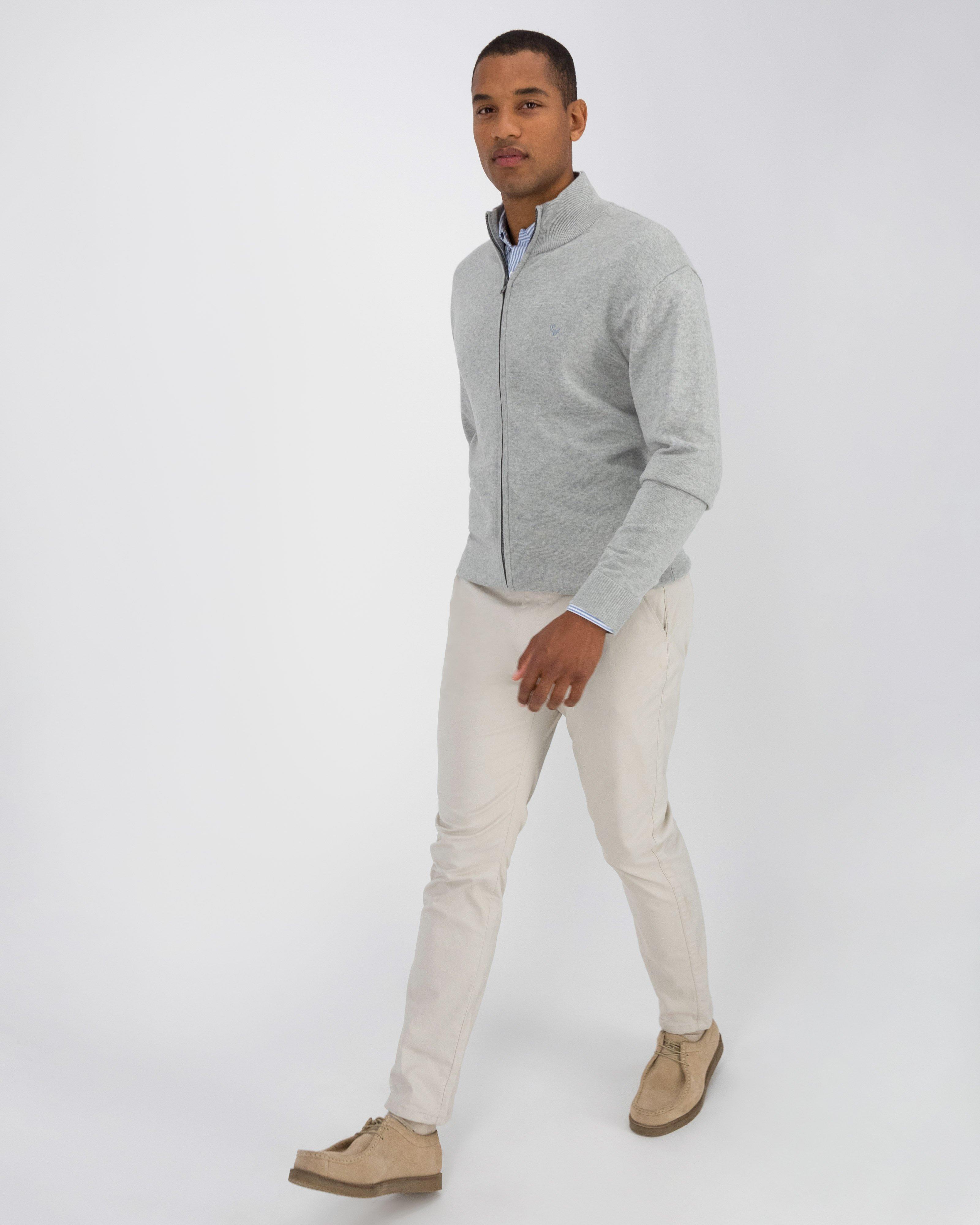 Men's Zandile Zip Through Knit -  Grey