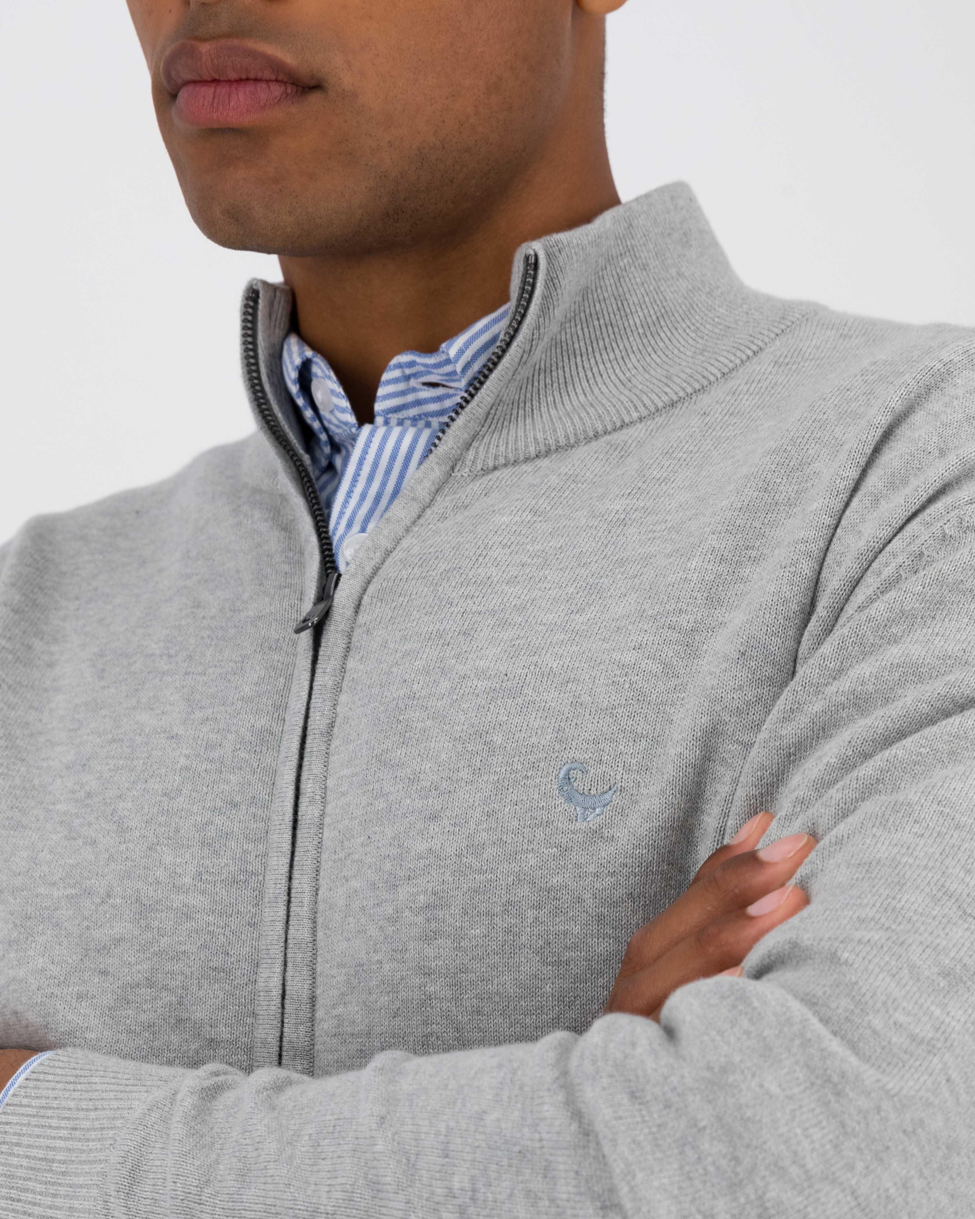 Men's Zandile Zip Through Knit -  Grey