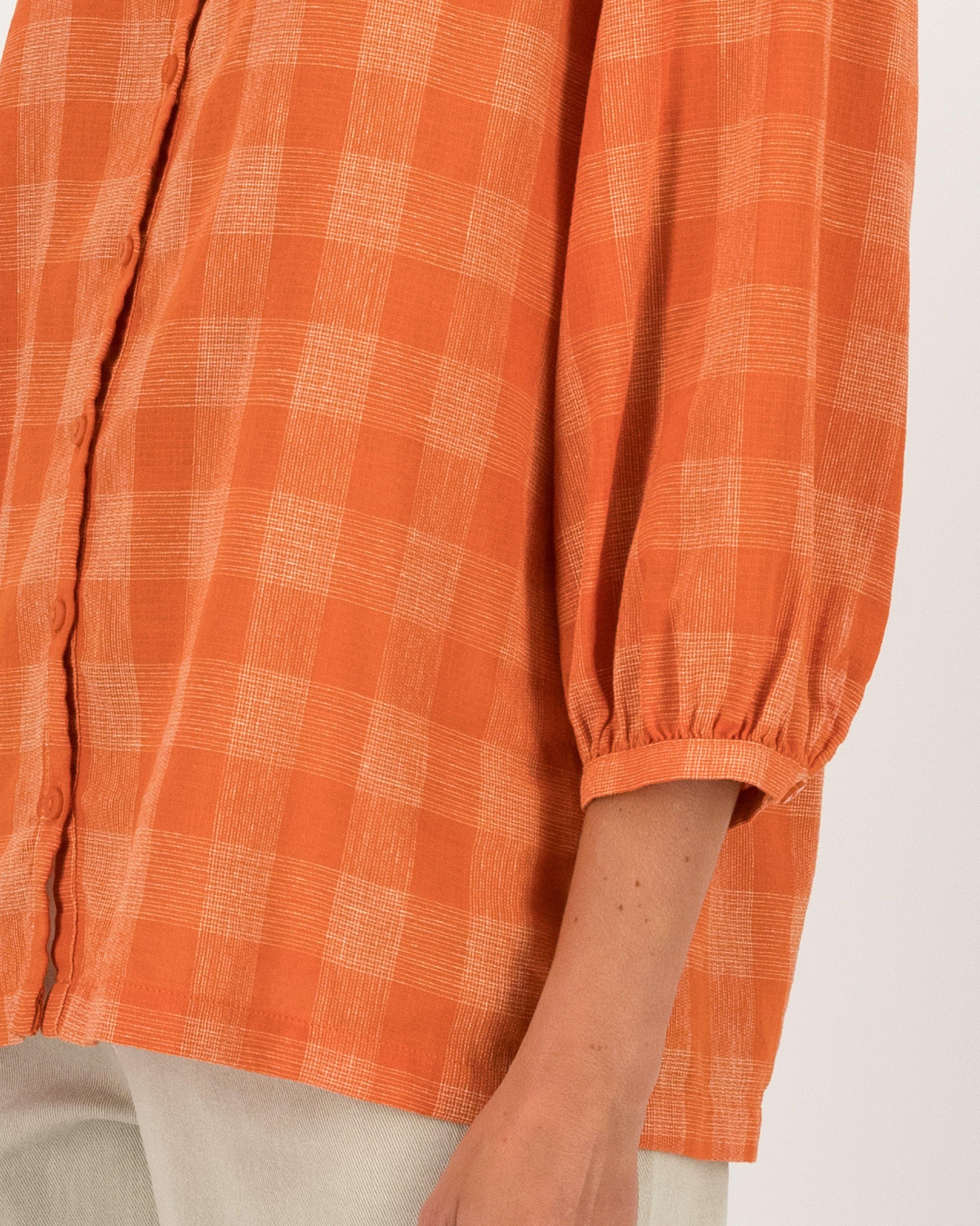 Rare Earth Women’s Sabrina Check Blouse  -  Rust