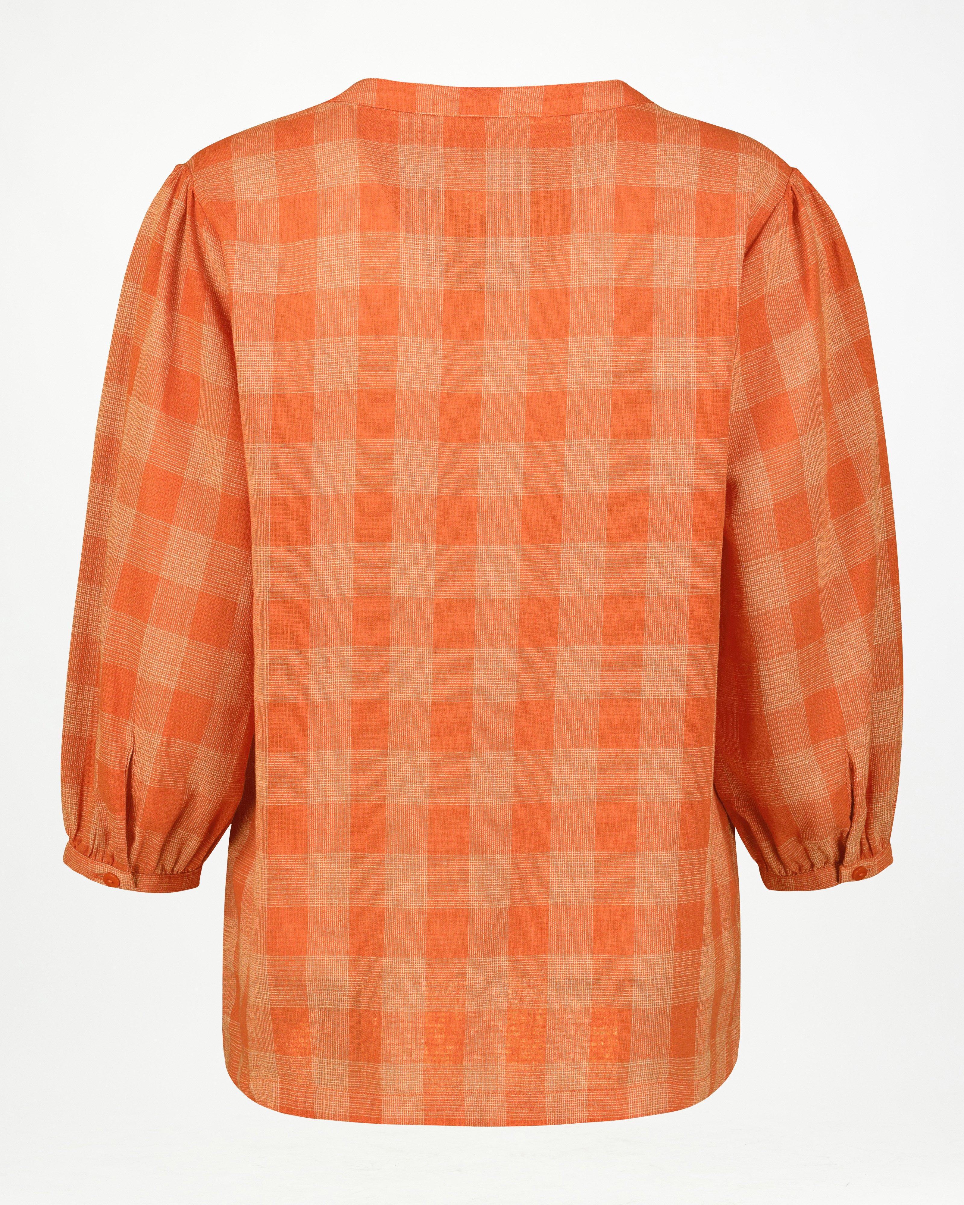 Rare Earth Women’s Sabrina Check Blouse  -  Rust