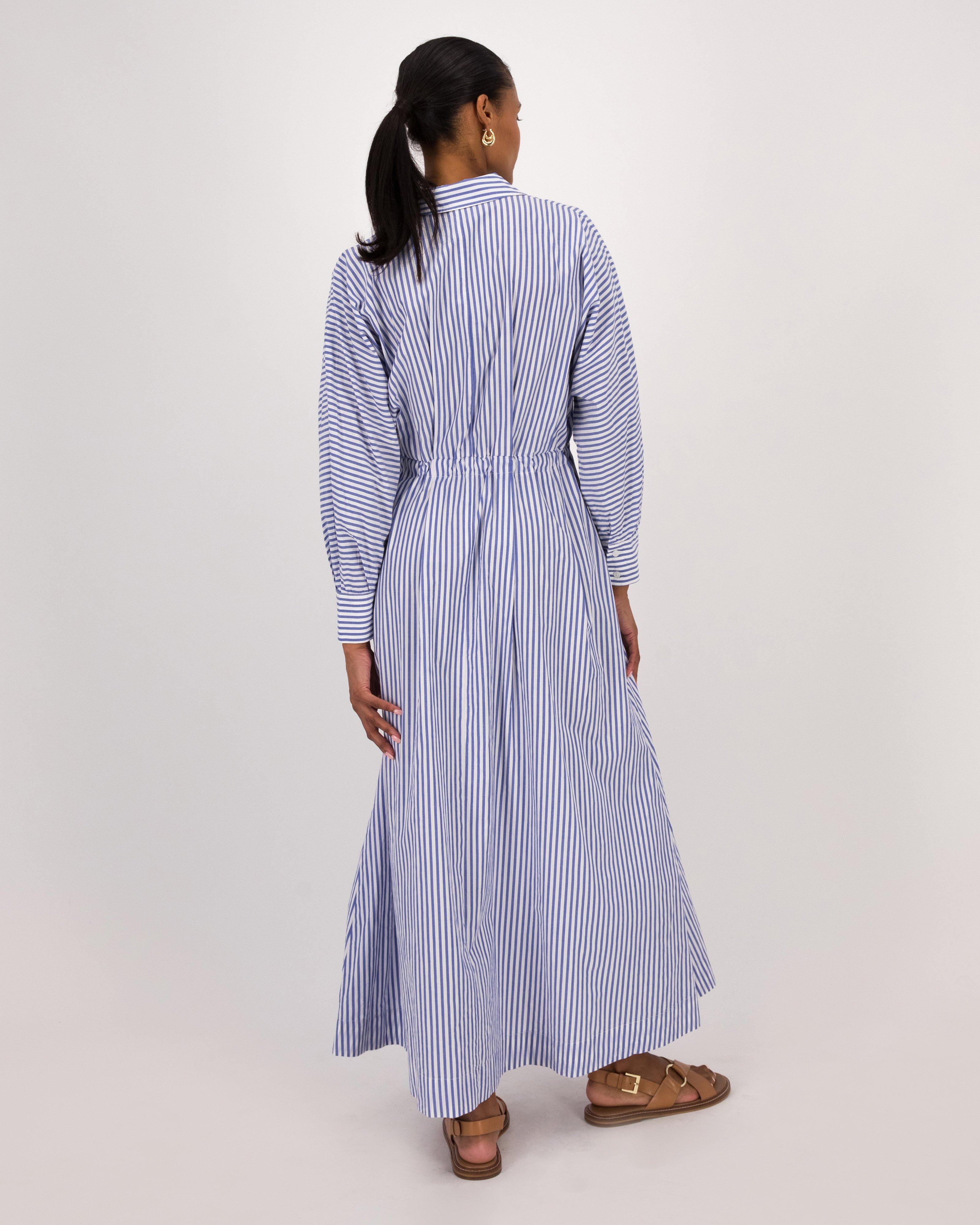  Claudie Yarn Dyed Stripe Shirt Dress -  Blue