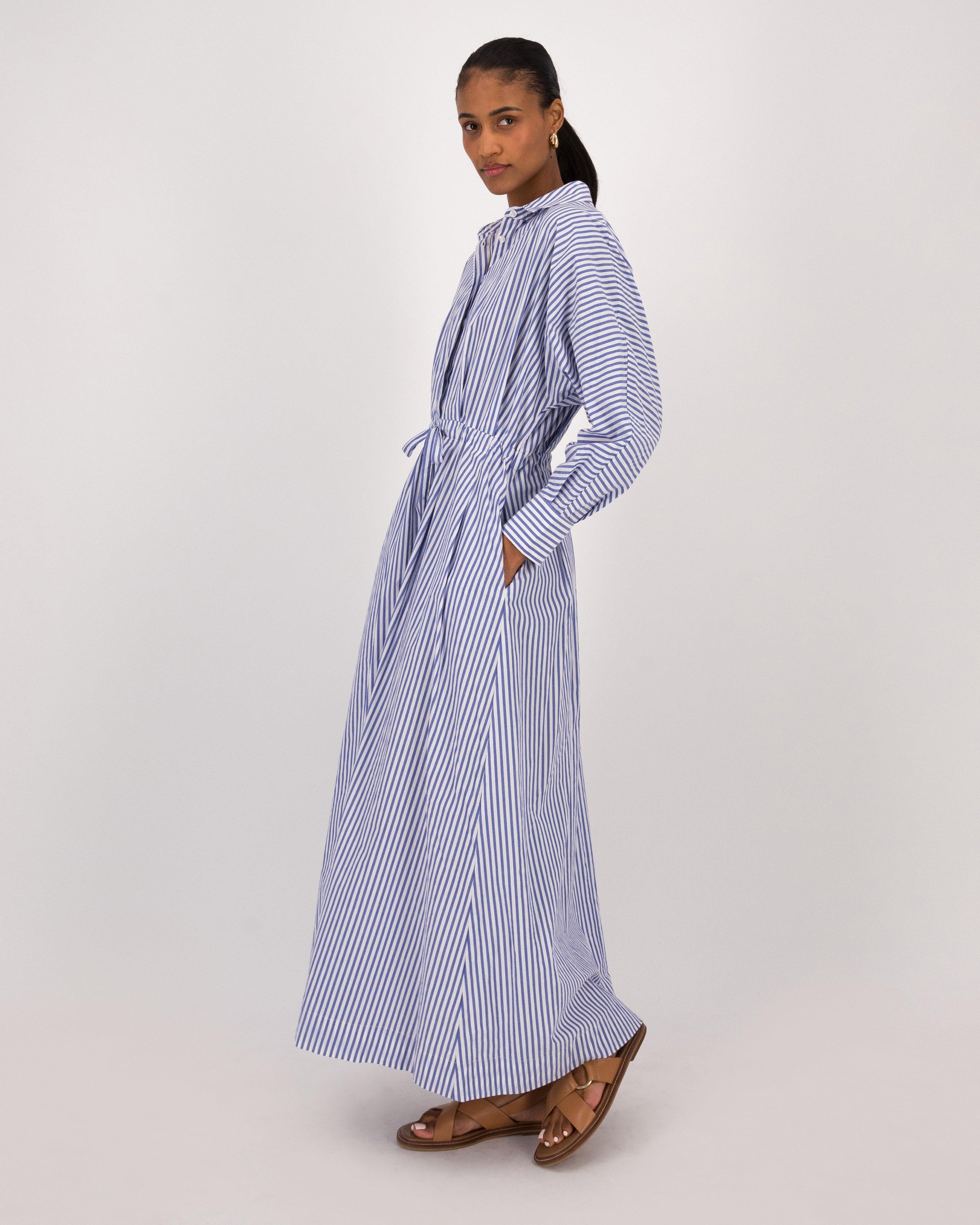  Claudie Yarn Dyed Stripe Shirt Dress -  Blue