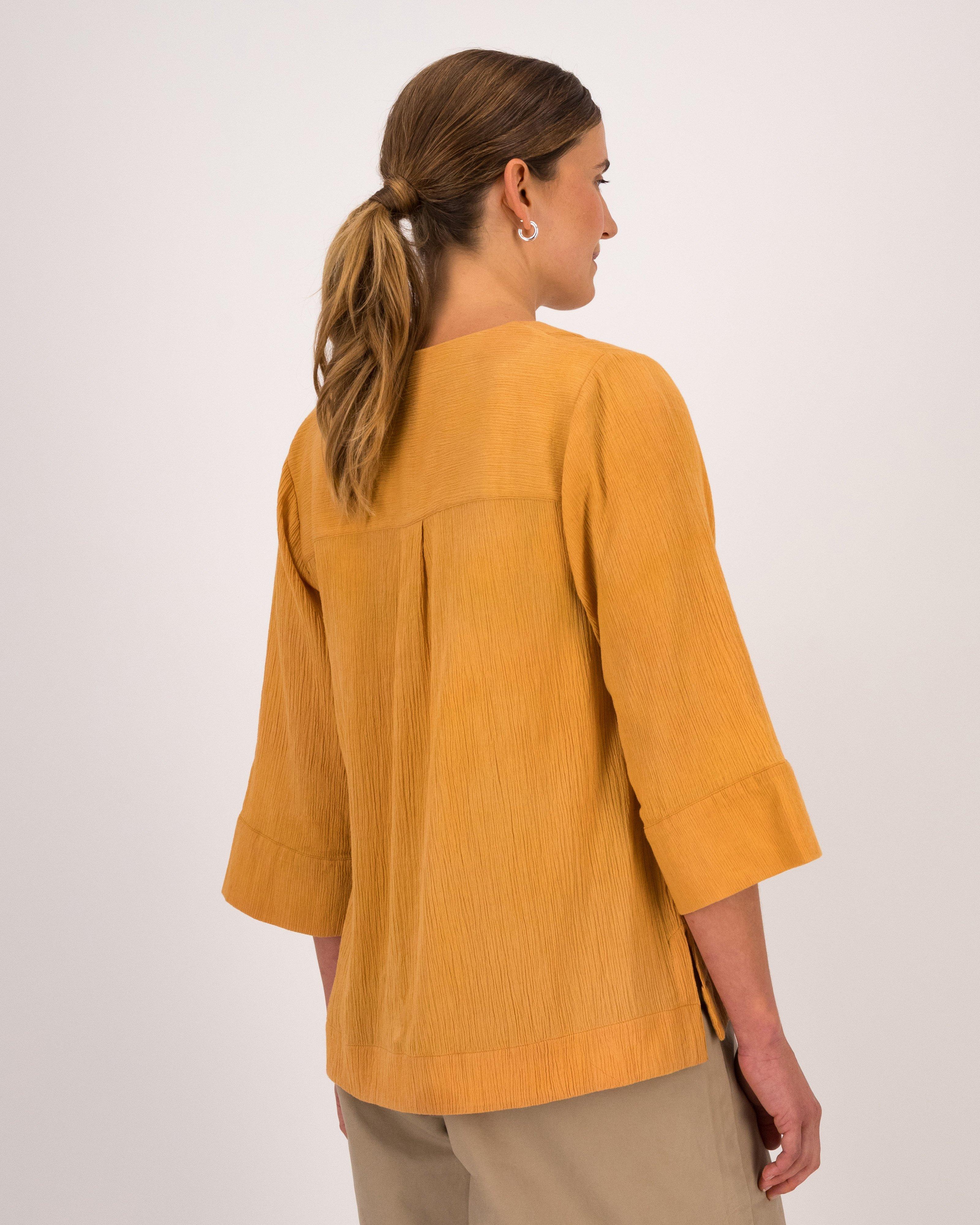 Rare Earth Women’s Edna Textured Blouse -  Ochre