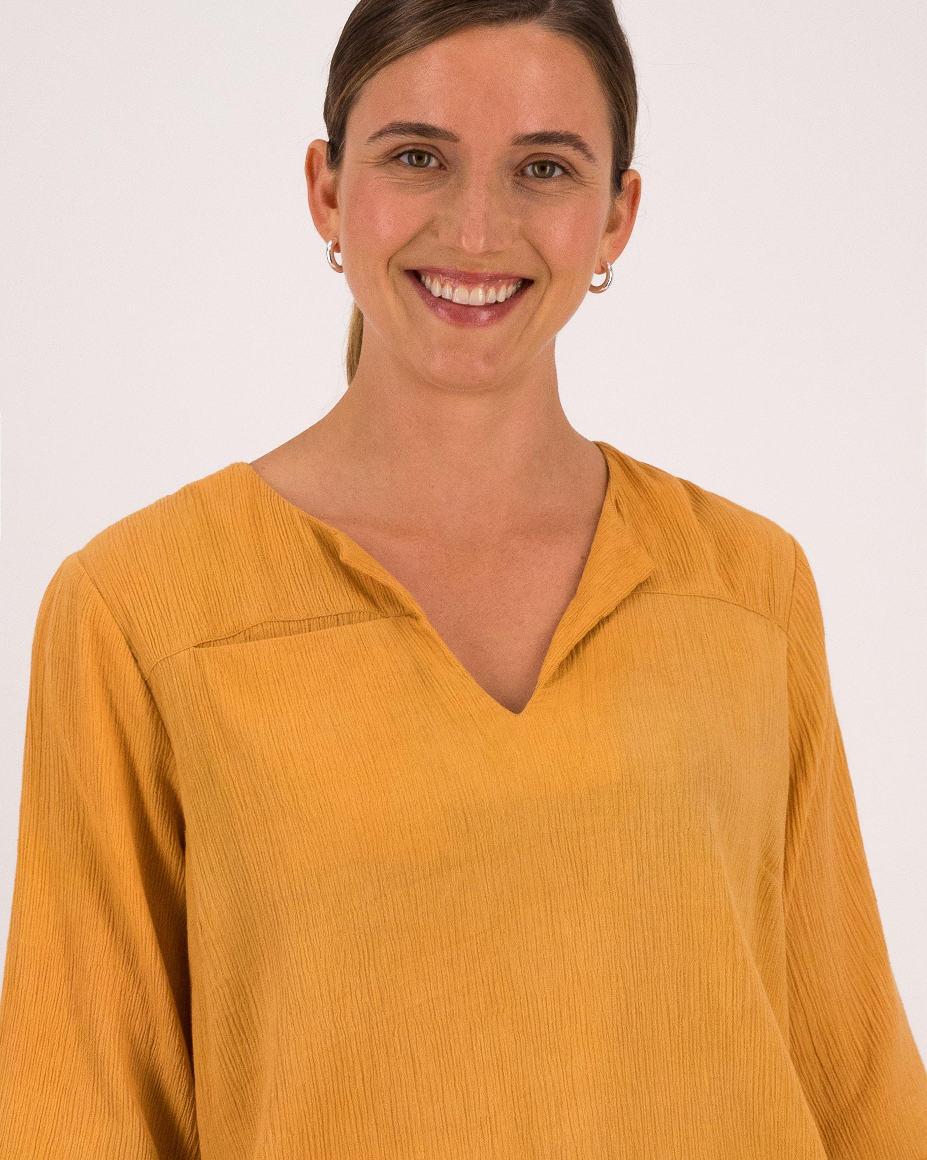 Rare Earth Women’s Edna Textured Blouse -  Ochre