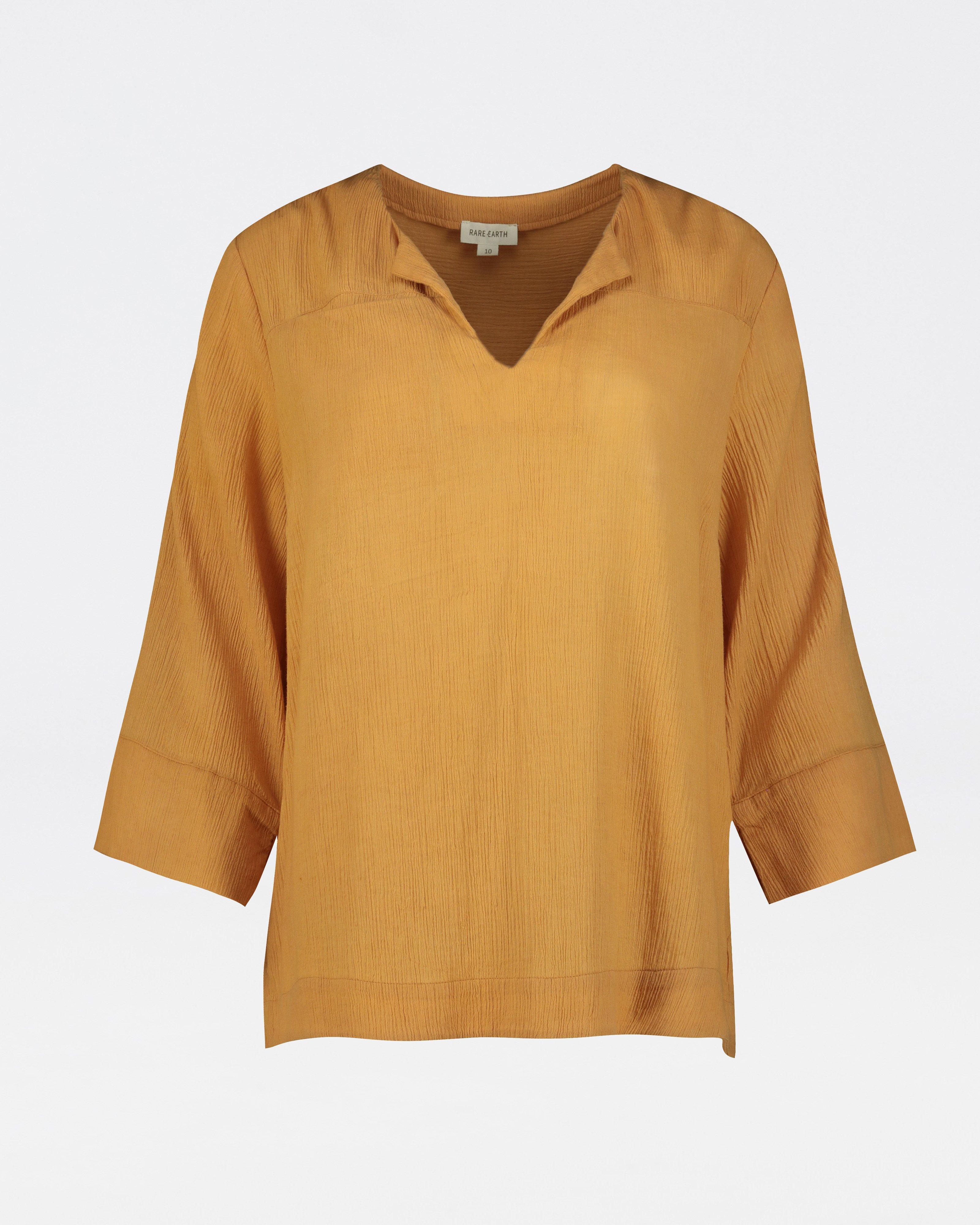 Rare Earth Women’s Edna Textured Blouse -  Ochre