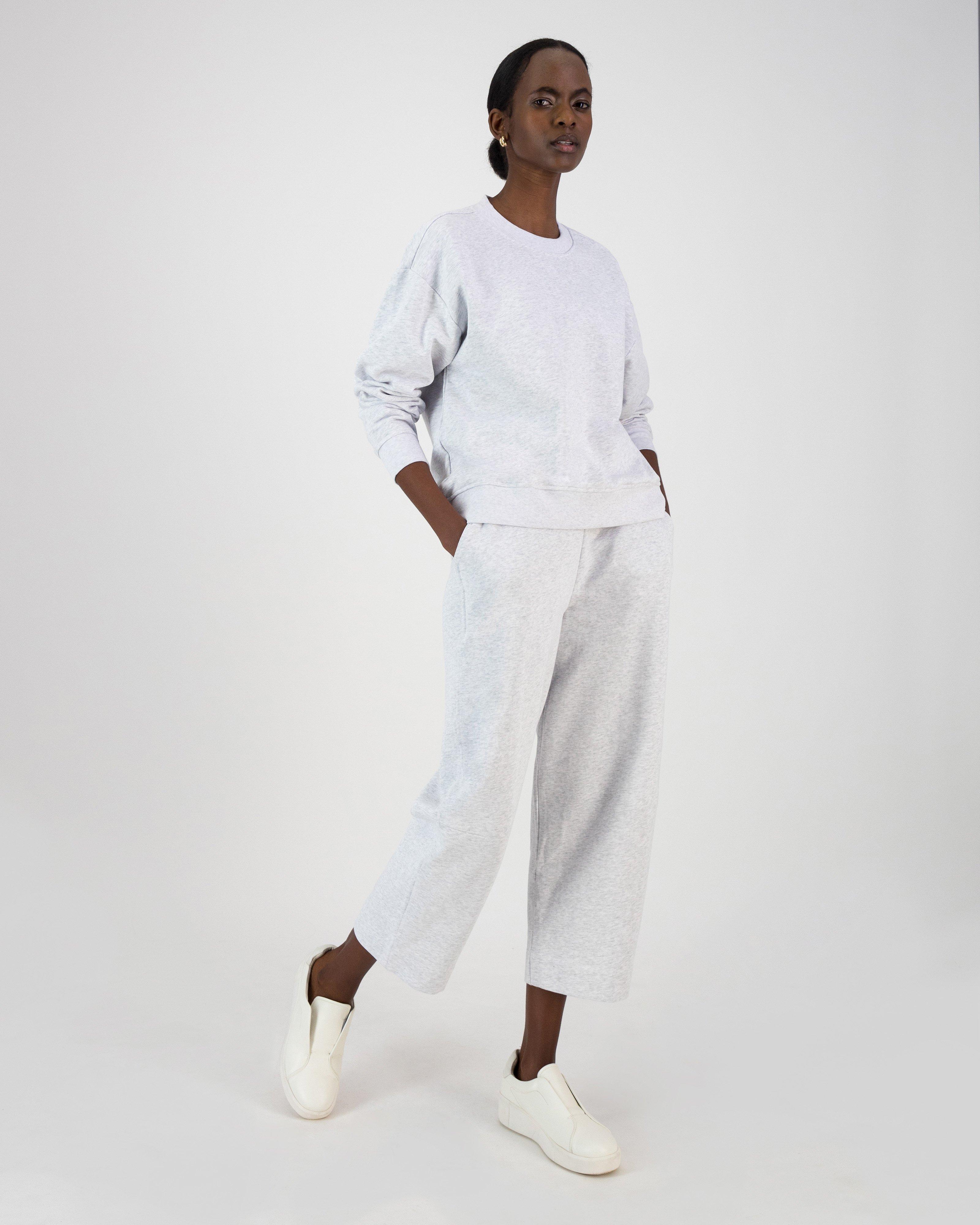 Mosi Melange Sweat Top -  Light Grey