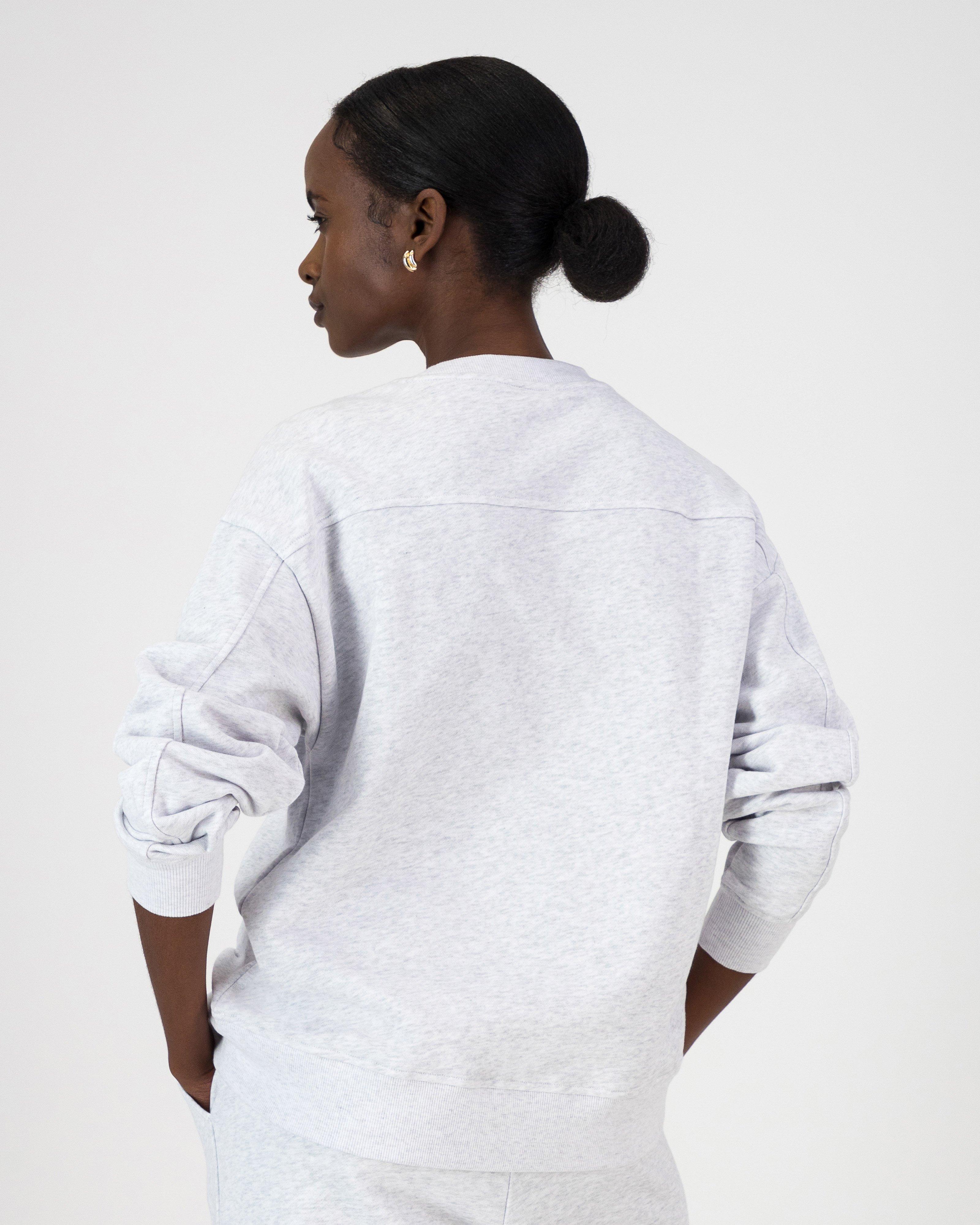 Mosi Melange Sweat Top -  Light Grey