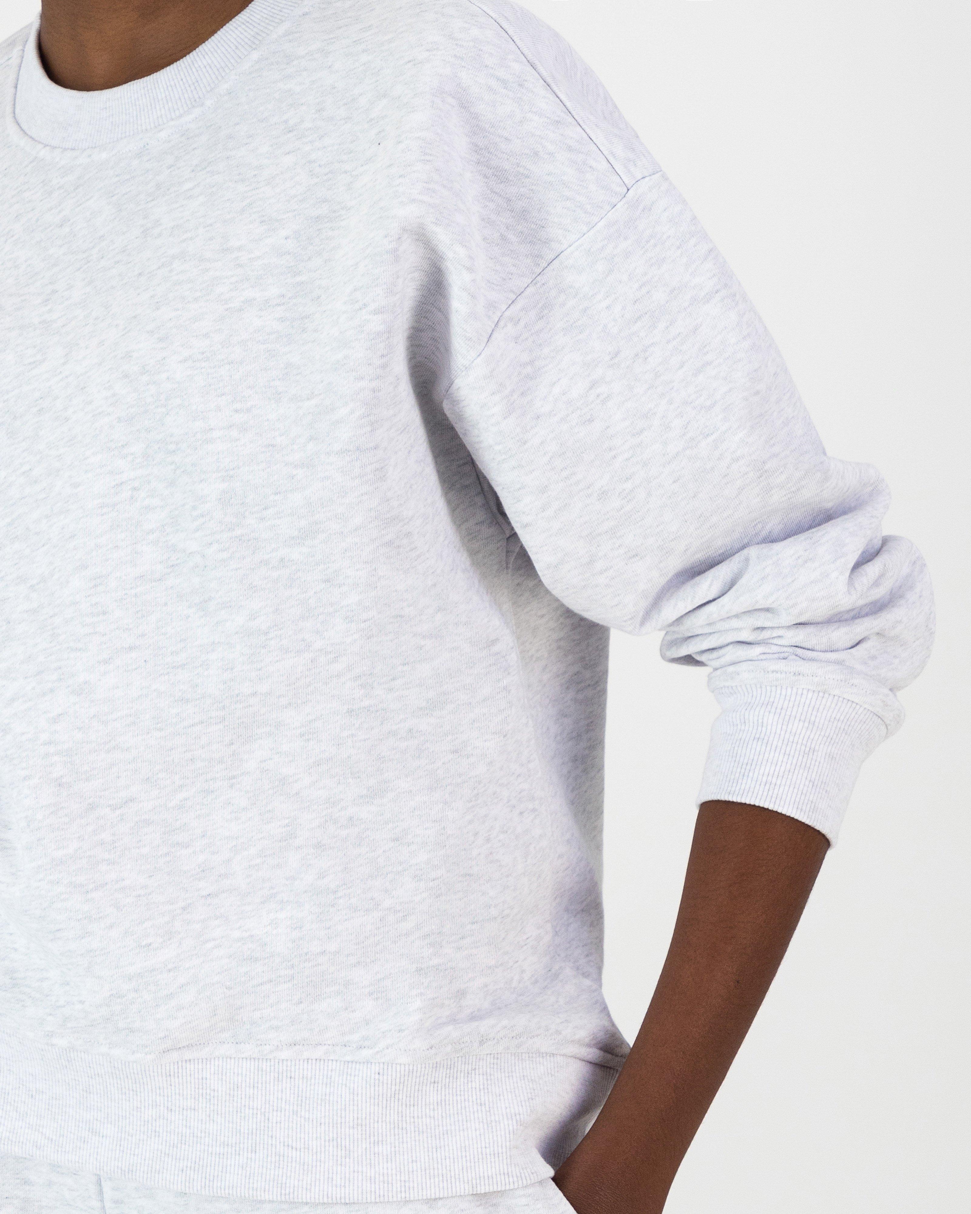 Mosi Melange Sweat Top -  Light Grey