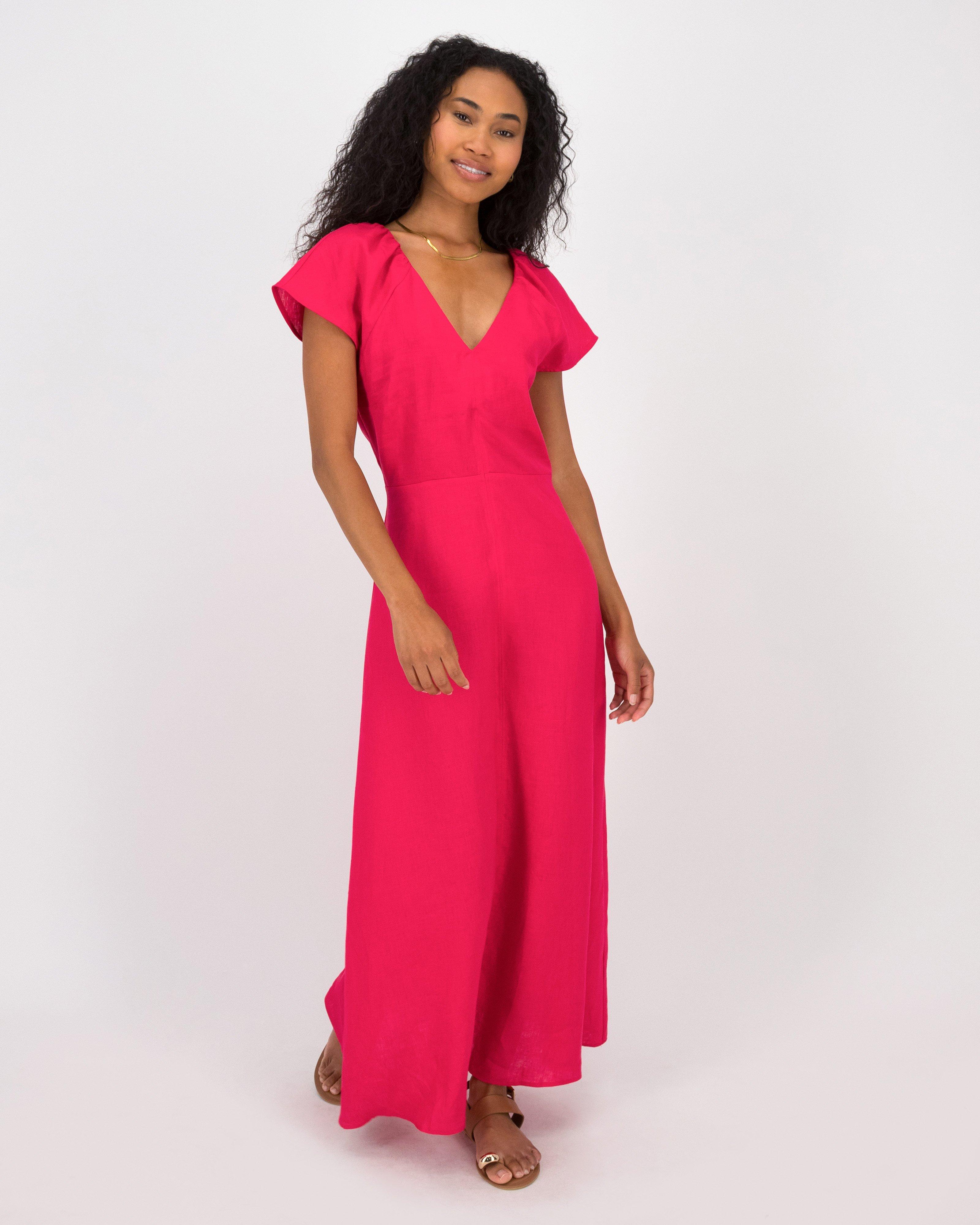 Lolla Ruched Dress -  Pink