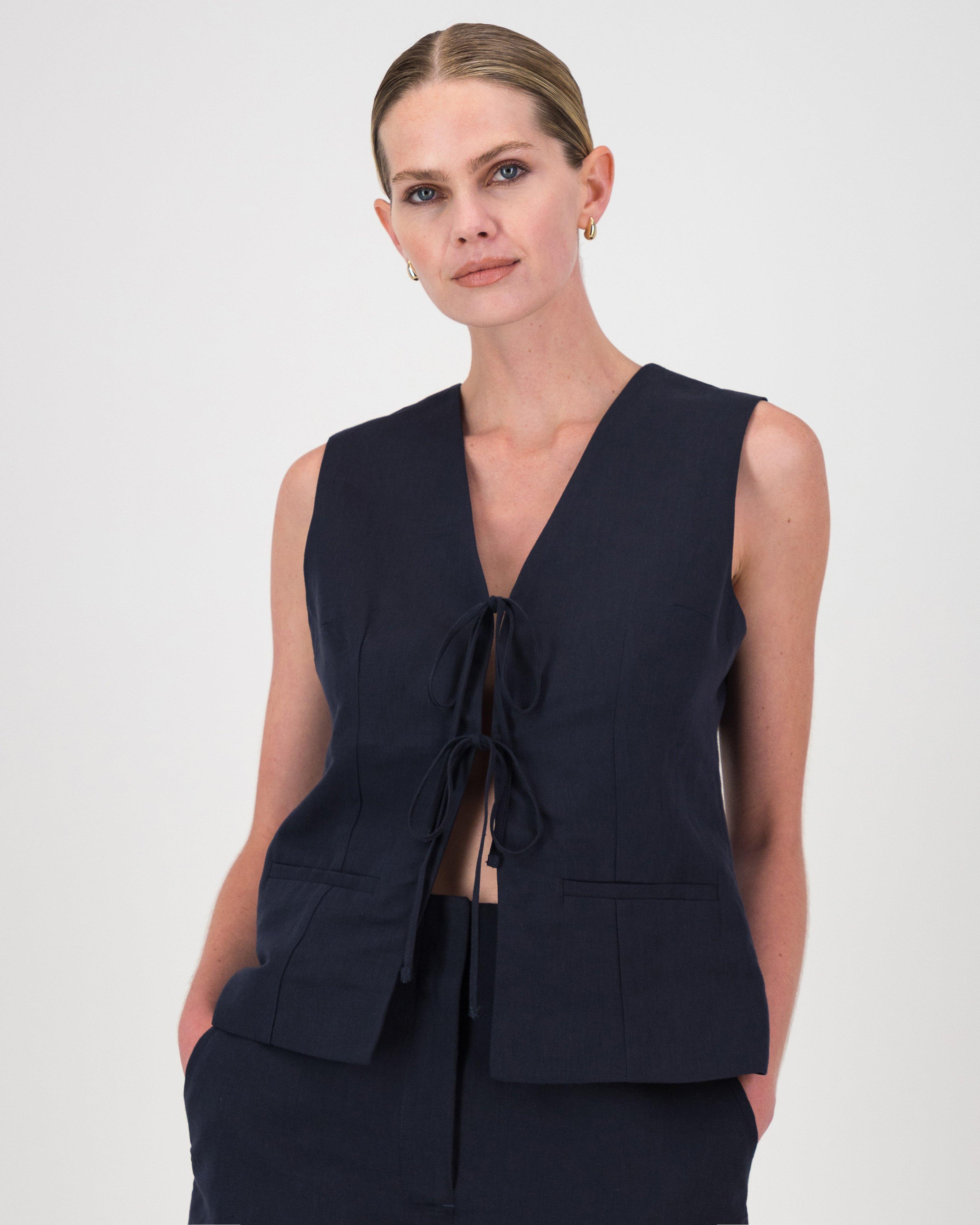 Beniska Linen Blend Tie Waistcoat - Poetry Clothing Store
