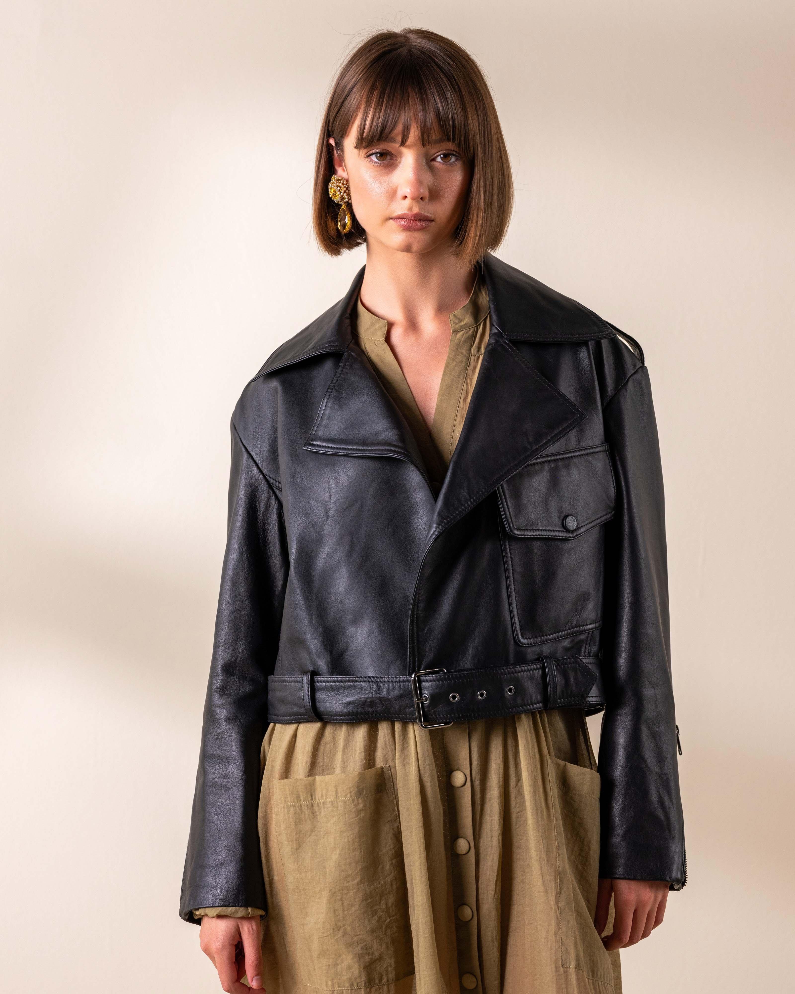  KLûK CGDT x Poetry Leather Jacket -  Black