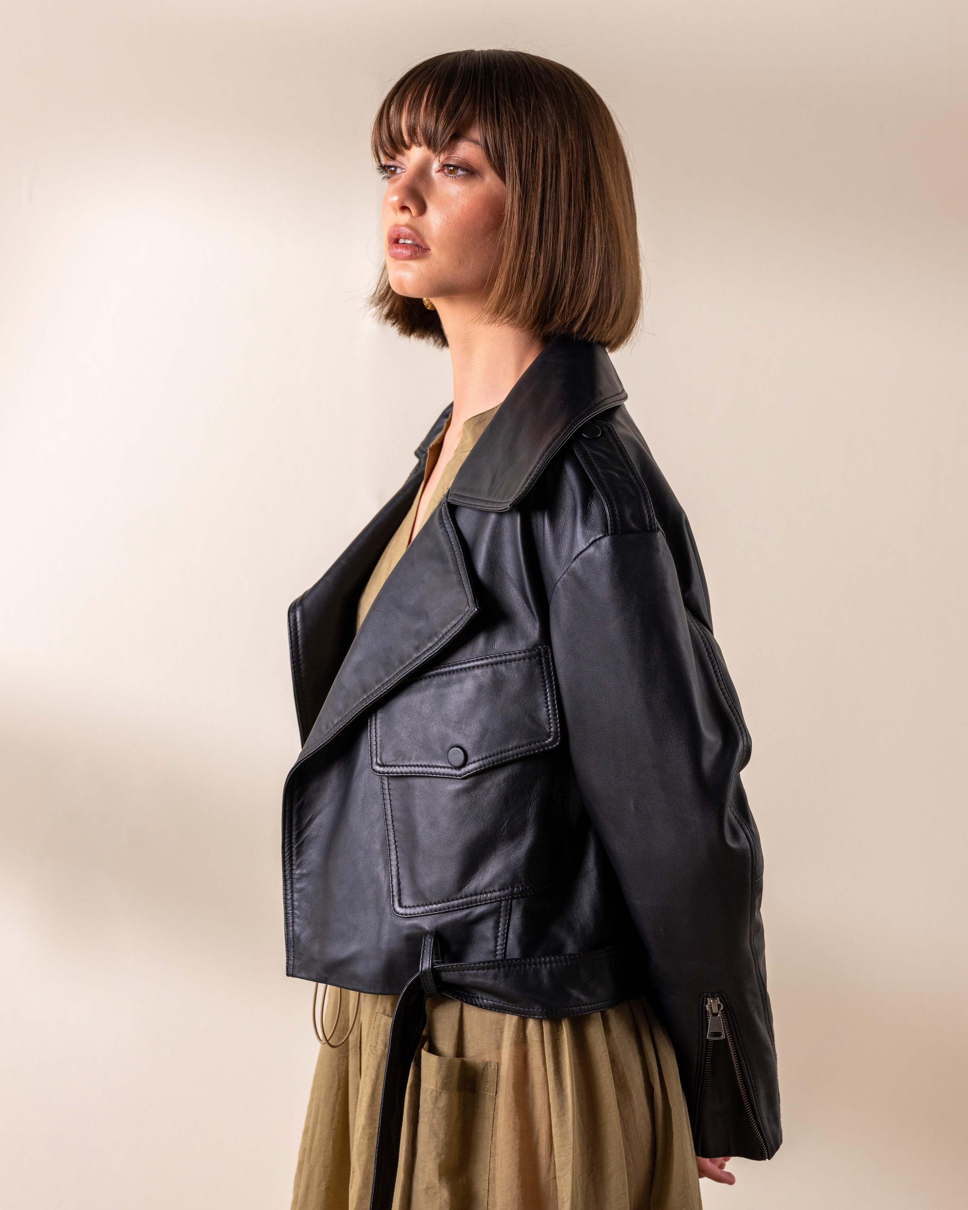  KLûK CGDT x Poetry Leather Jacket -  Black