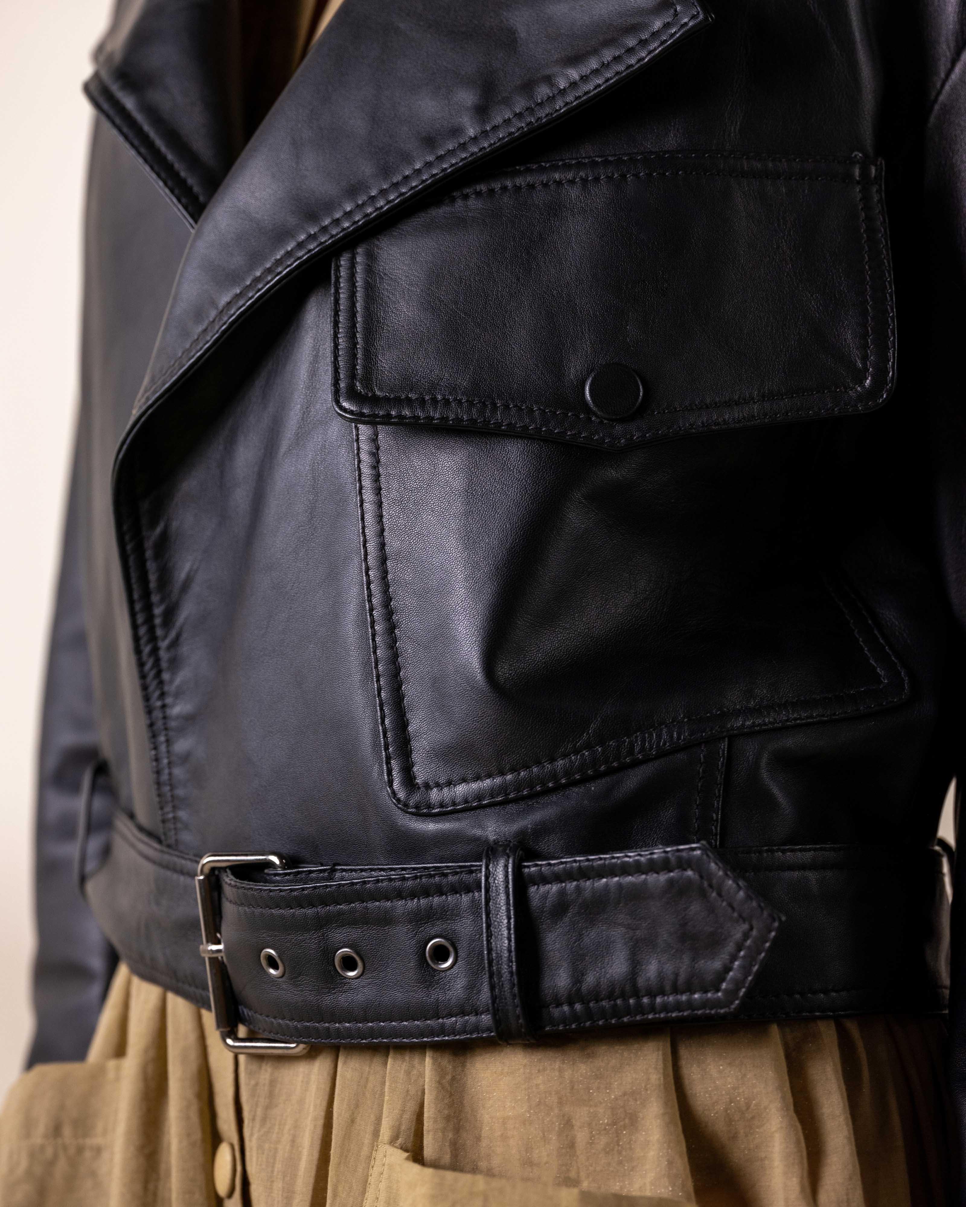  KLûK CGDT x Poetry Leather Jacket -  Black