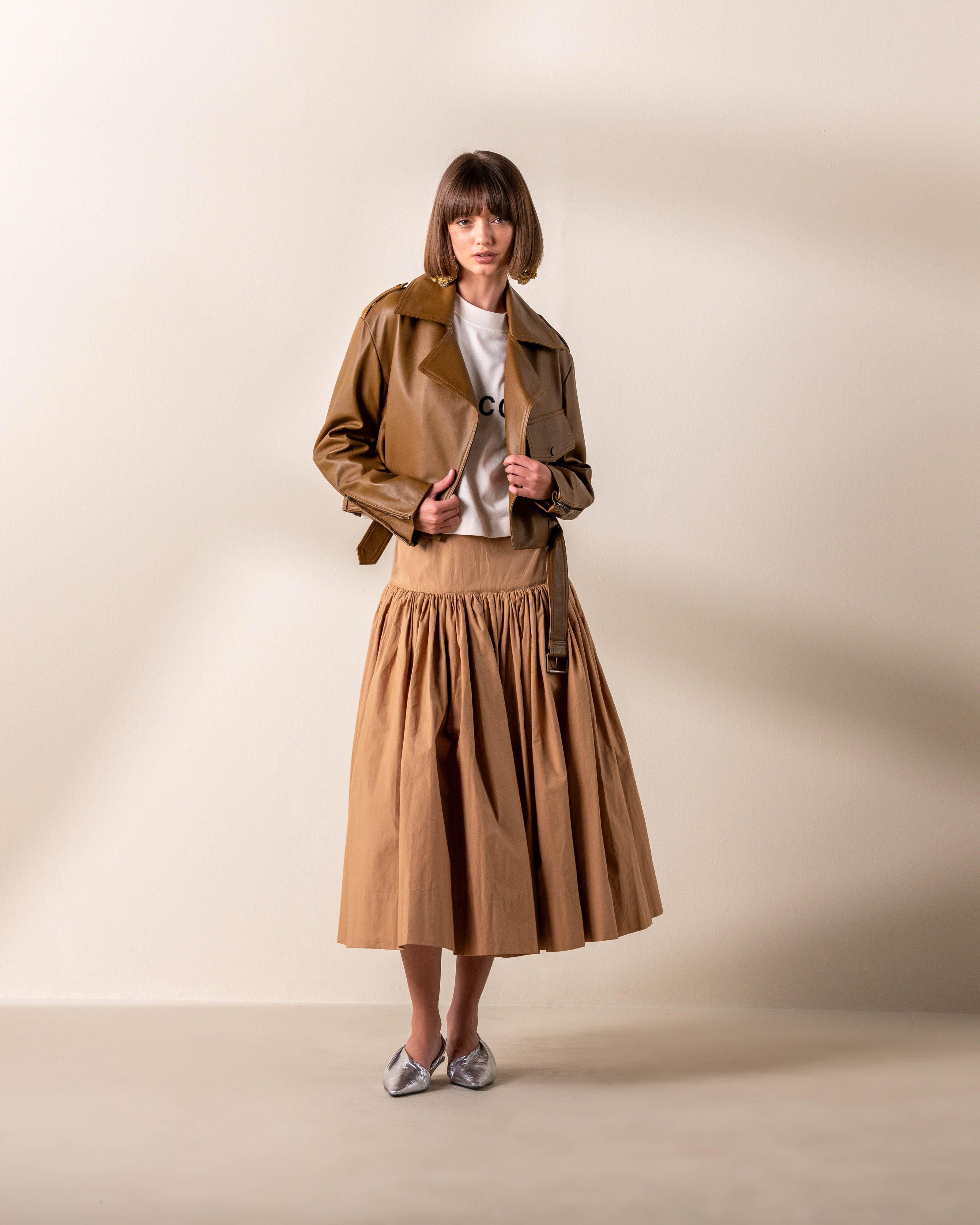  KLûK CGDT x Poetry Leather Jacket -  Stone
