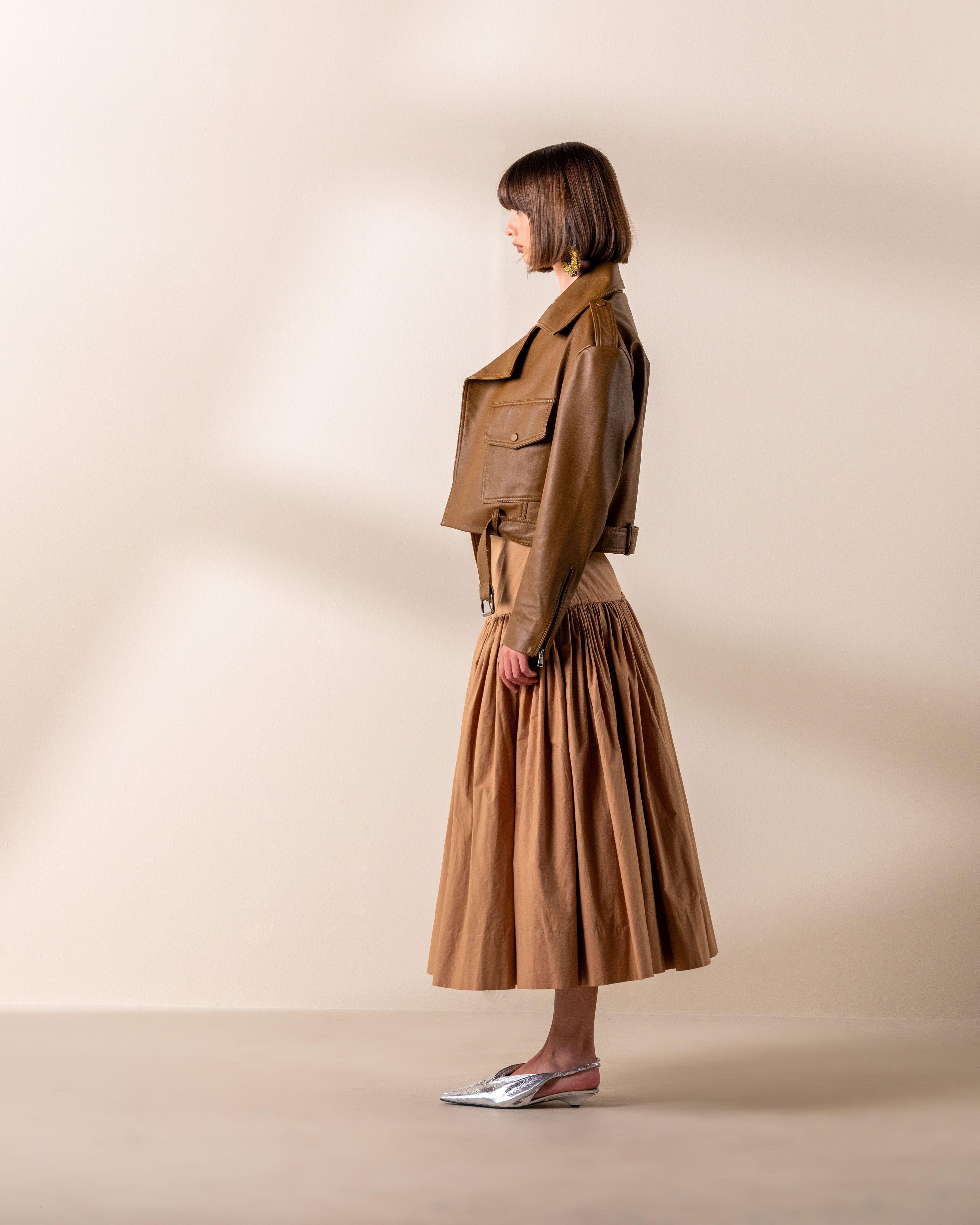  KLûK CGDT x Poetry Leather Jacket -  Stone