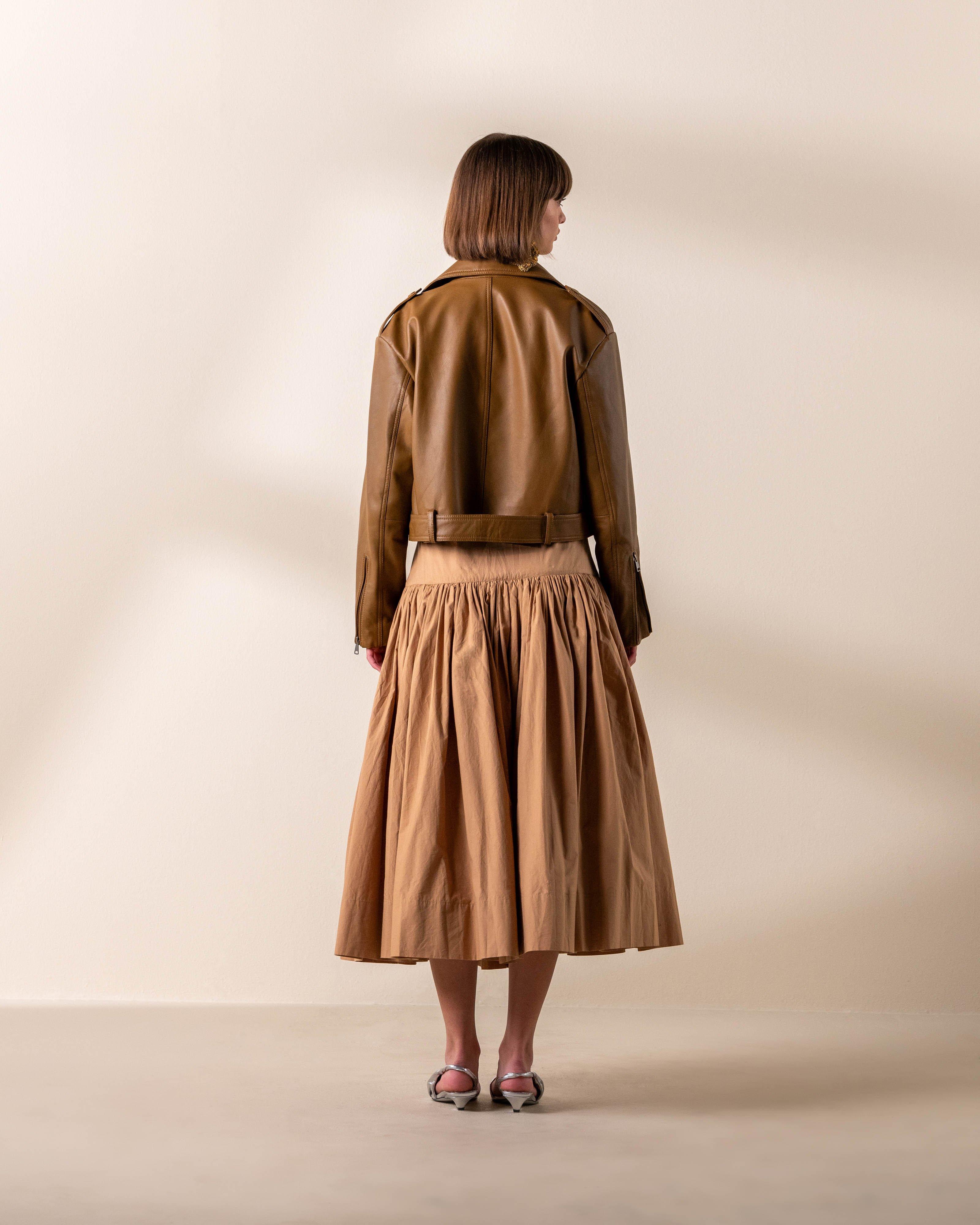  KLûK CGDT x Poetry Leather Jacket -  Stone