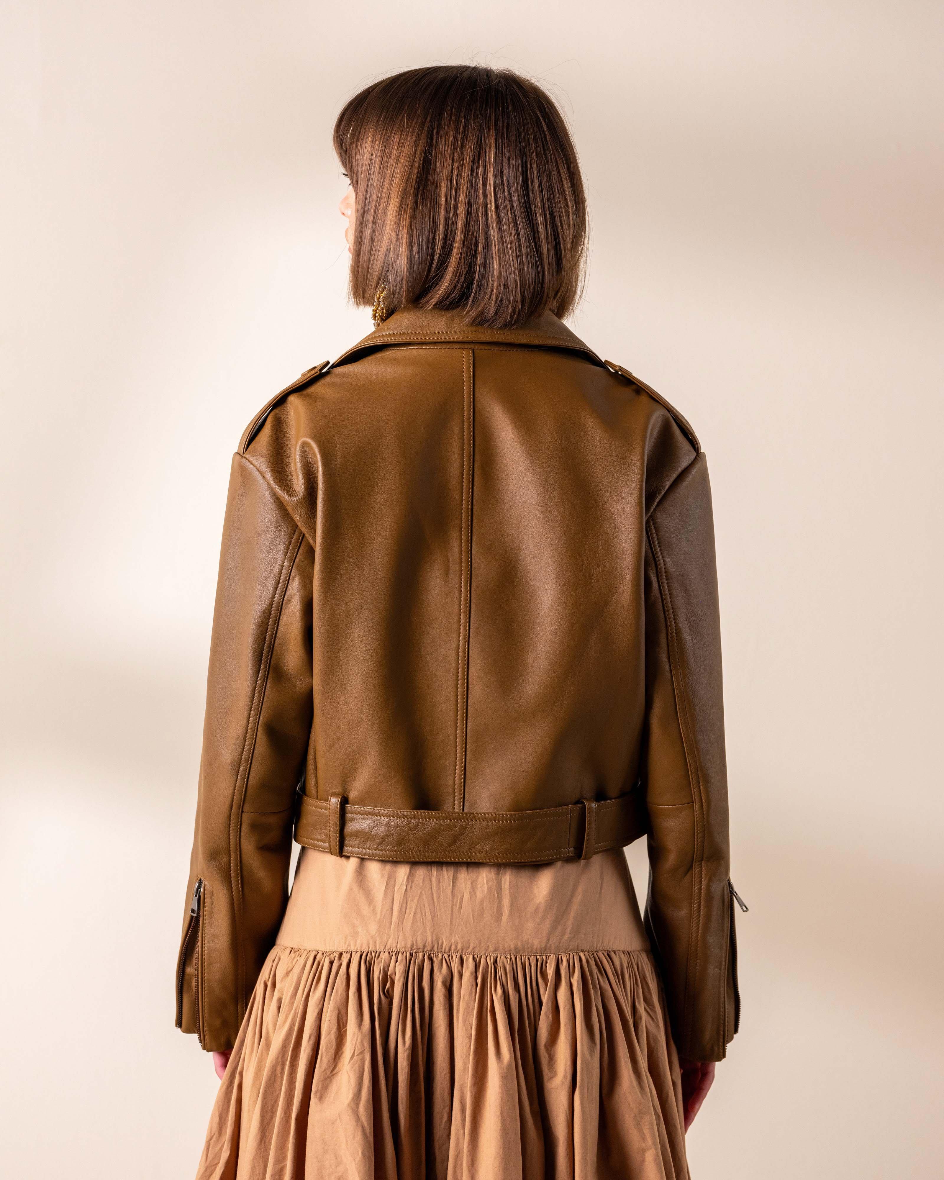  KLûK CGDT x Poetry Leather Jacket -  Stone