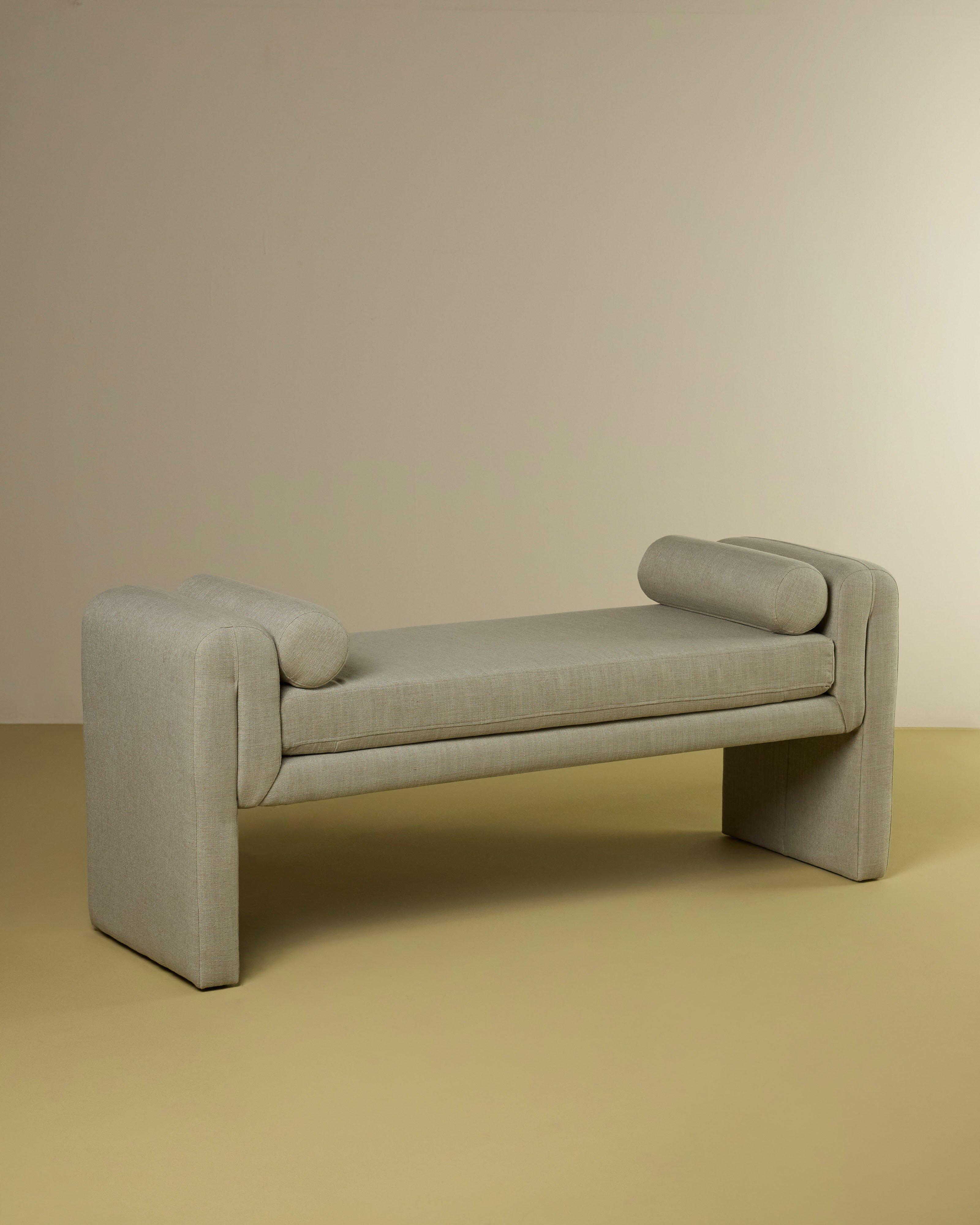 Willow Fabric Bed End Ottoman -  Light Green