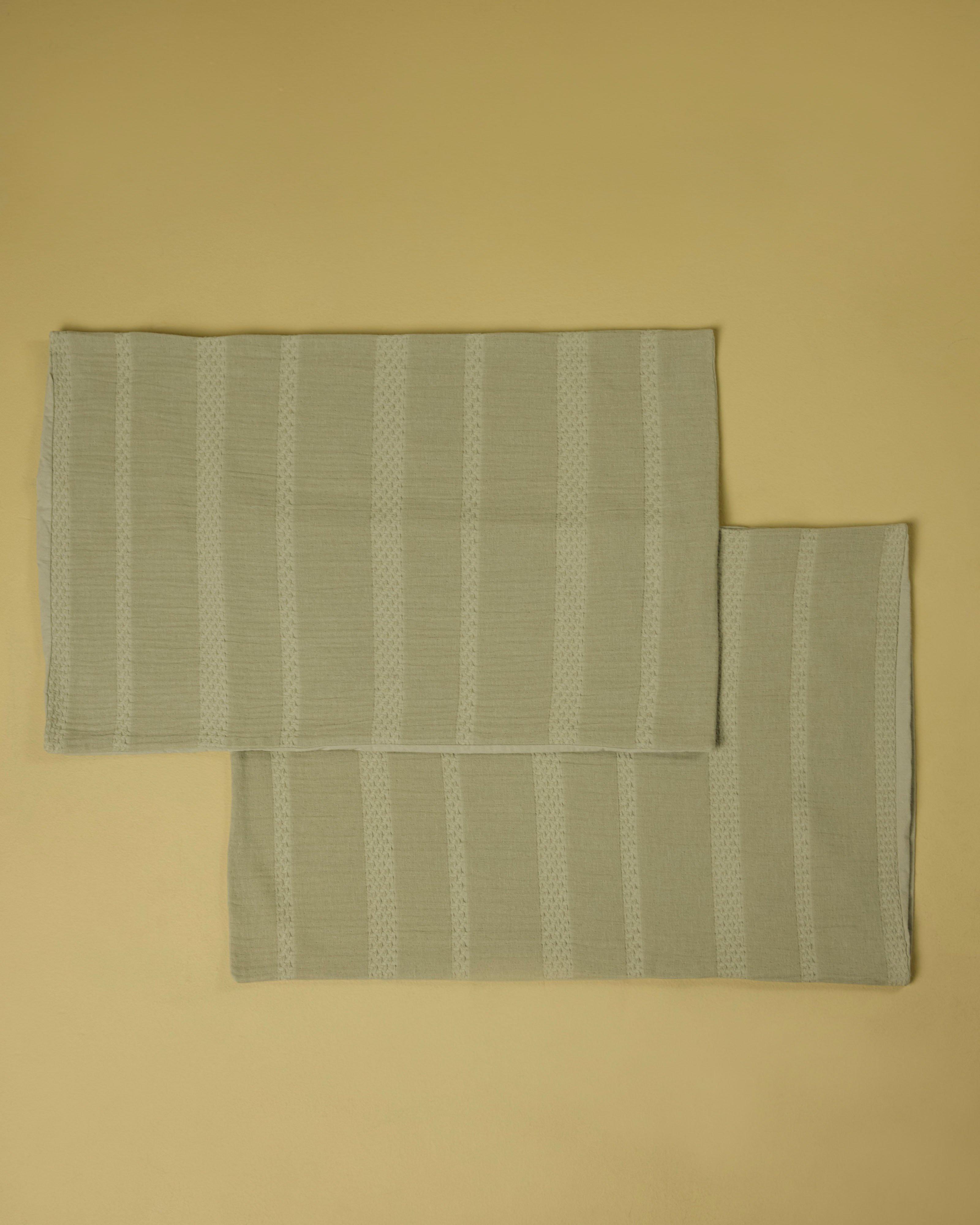 Blending Cotton Pillow Case Set -  Green