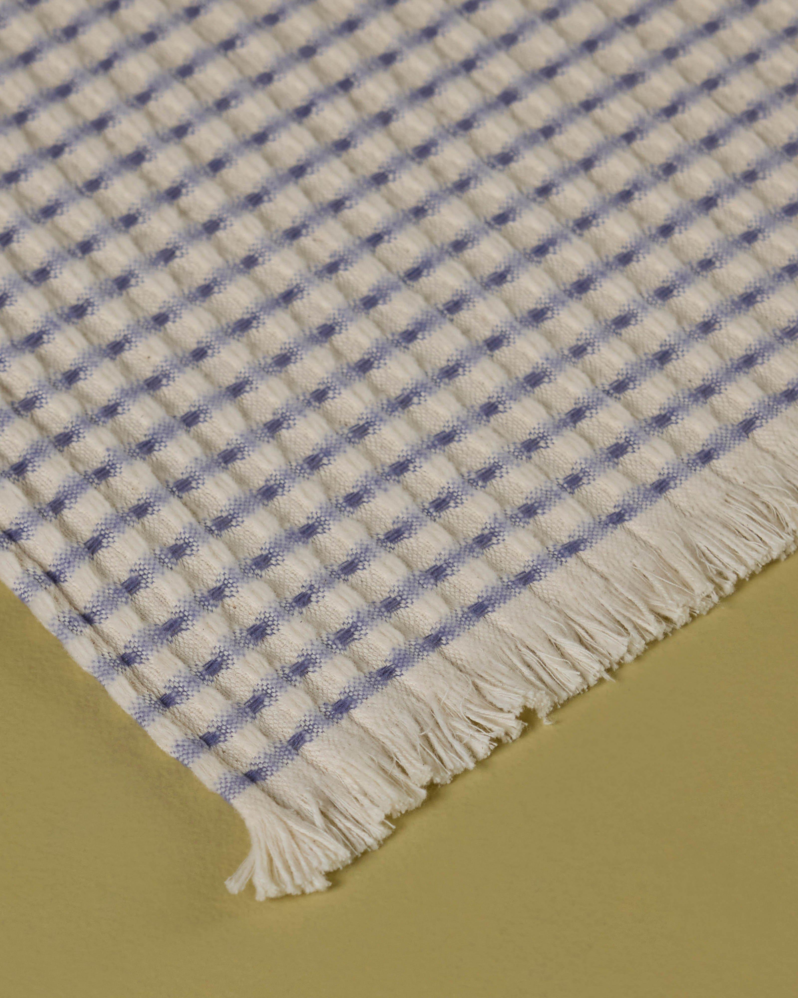 Isola Warm Handle Textured Throw -  Blue
