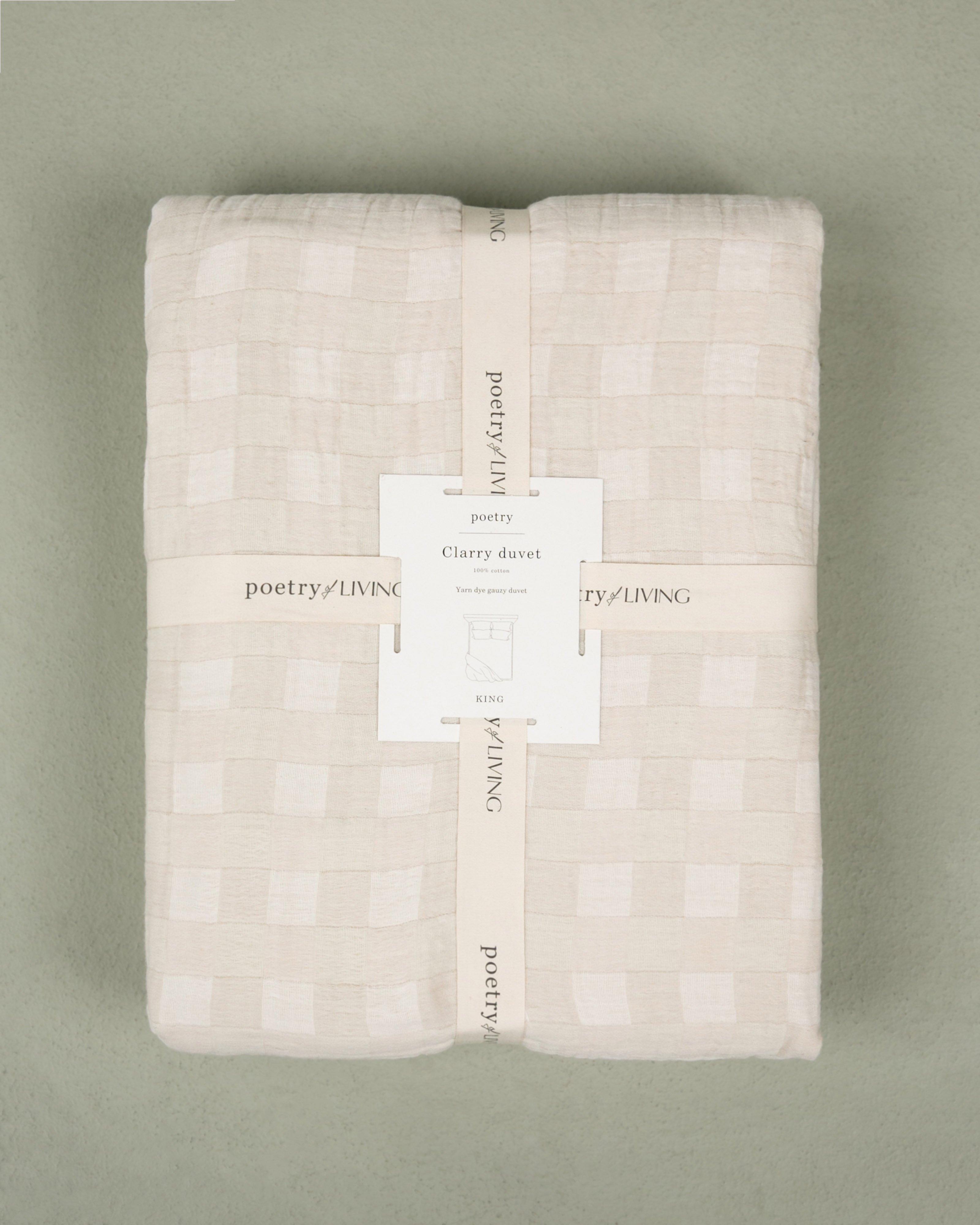 Clarry Washed King Duvet -  Stone