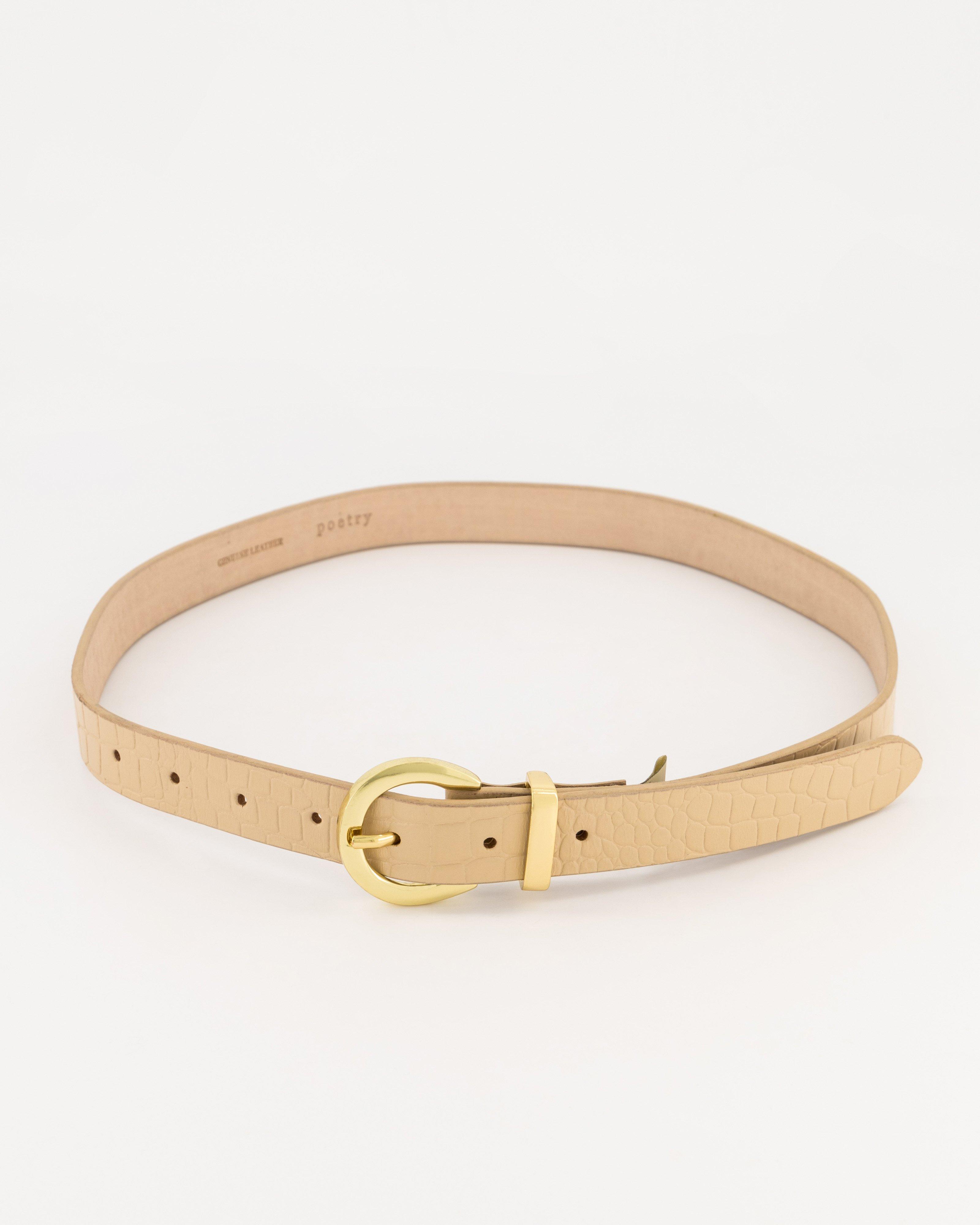 Brooke Croc Belt -  Milk