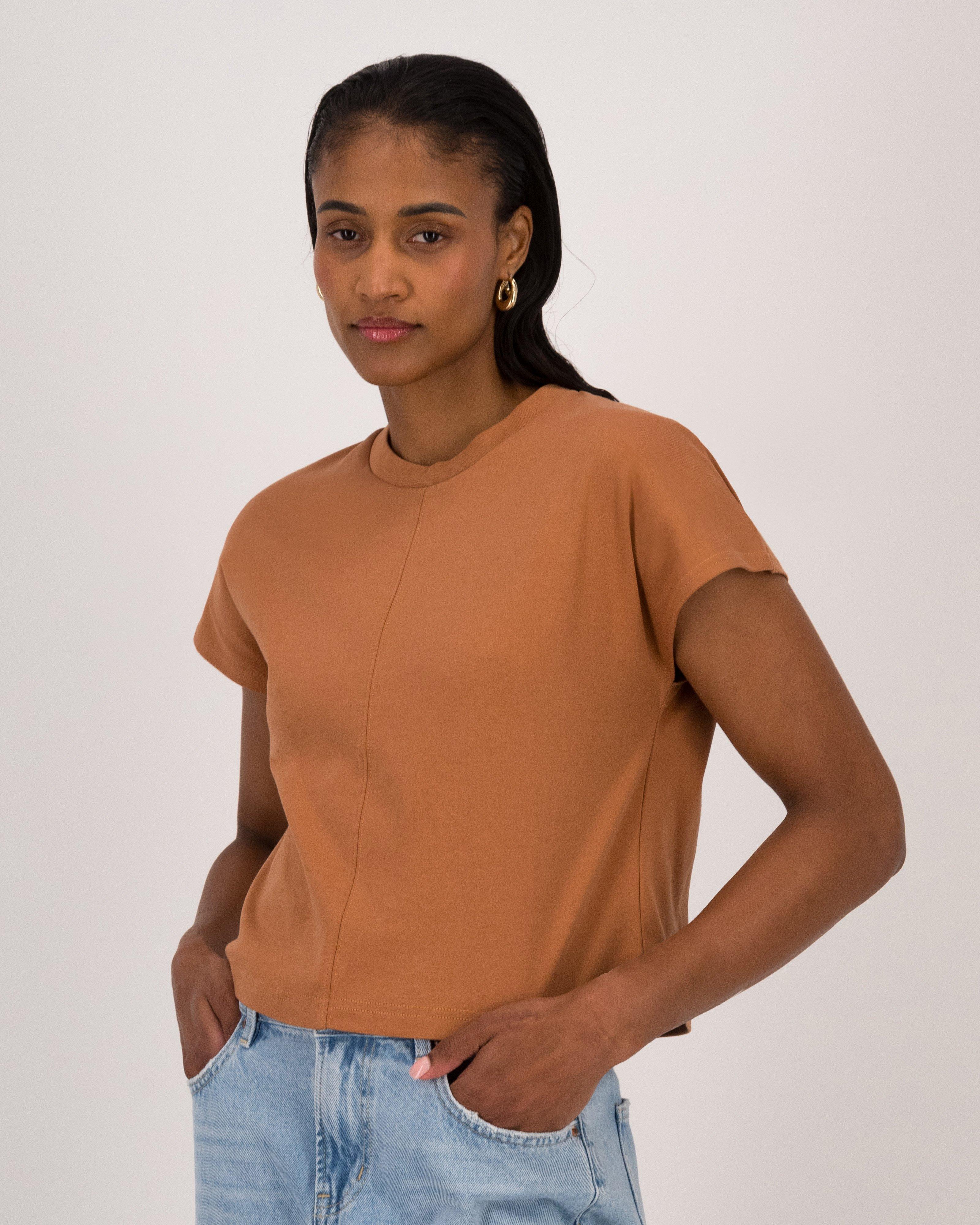 Chie Cropped Tee -  Brown