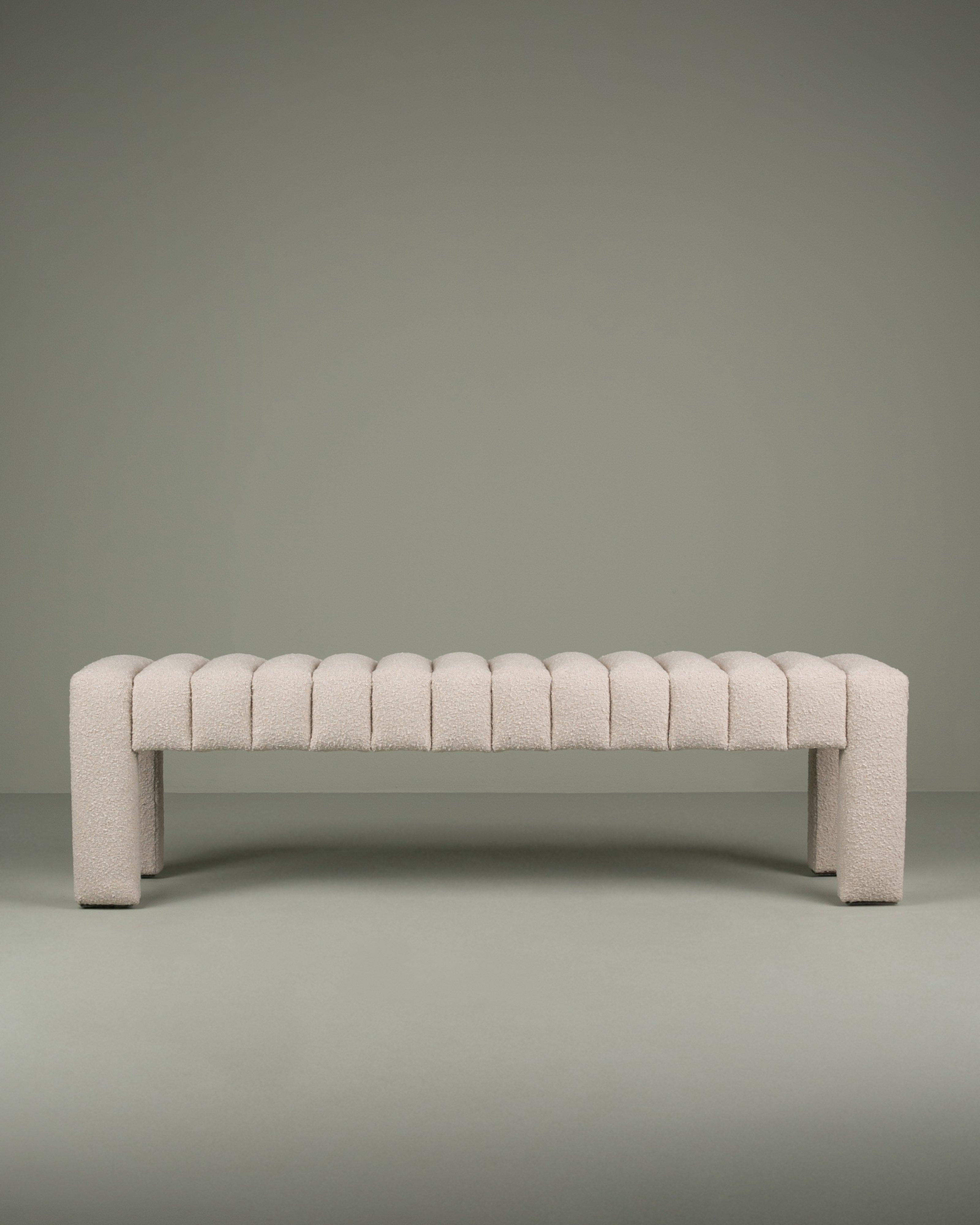 Luna Boucle Bed End Ottoman -  Cream