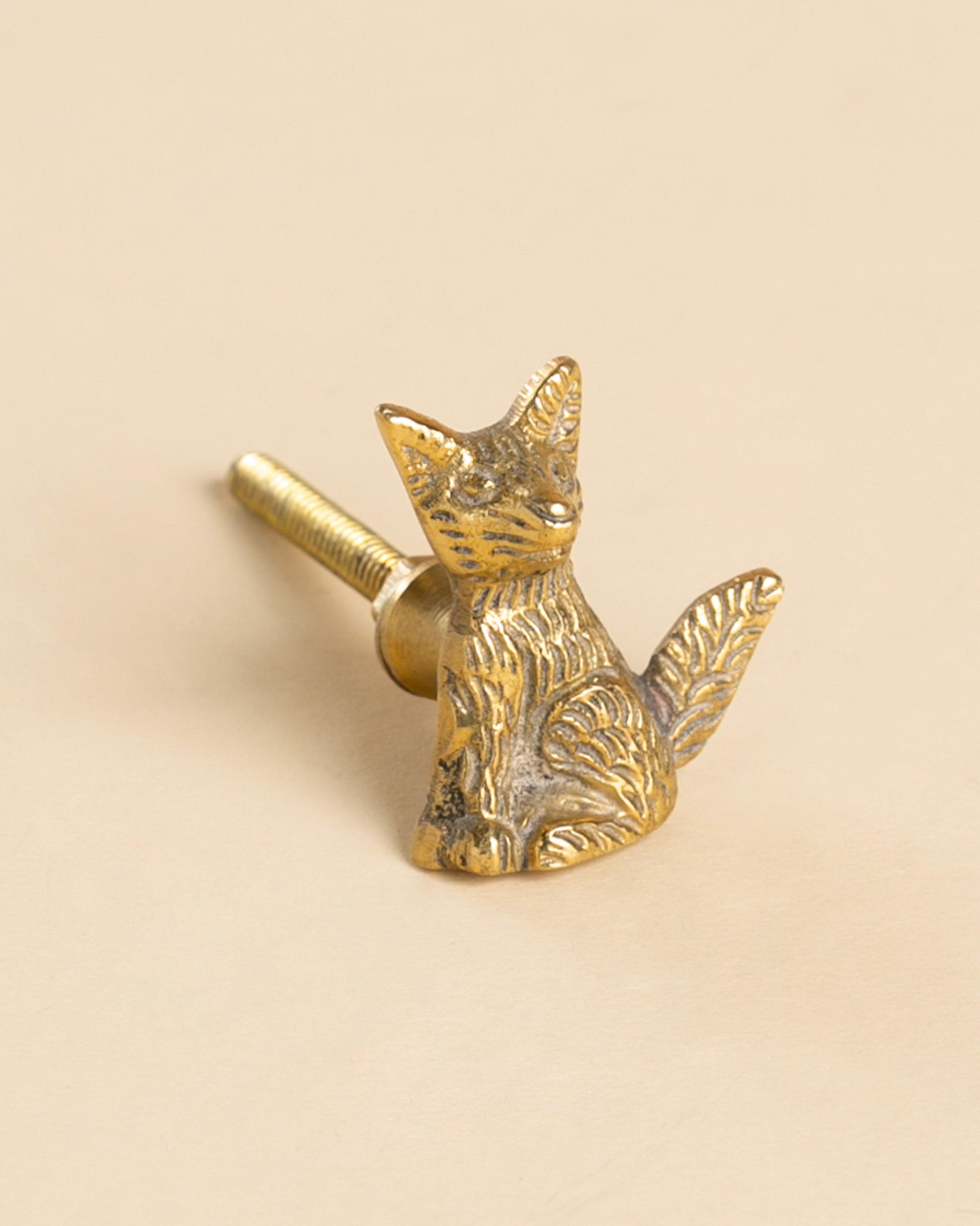 Brass Fox Knob -  Gold