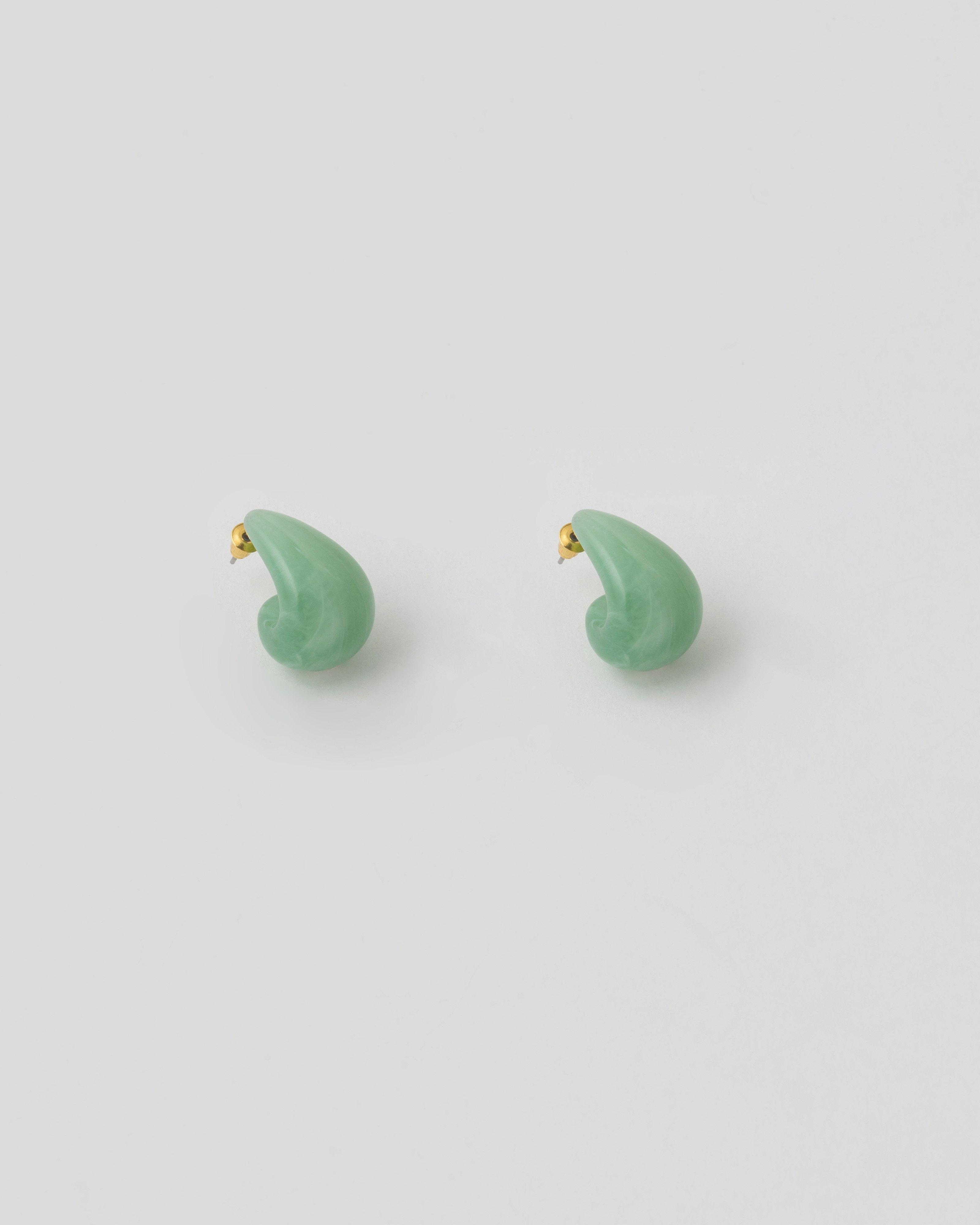 Resin Textured Teardrop ER -  Green