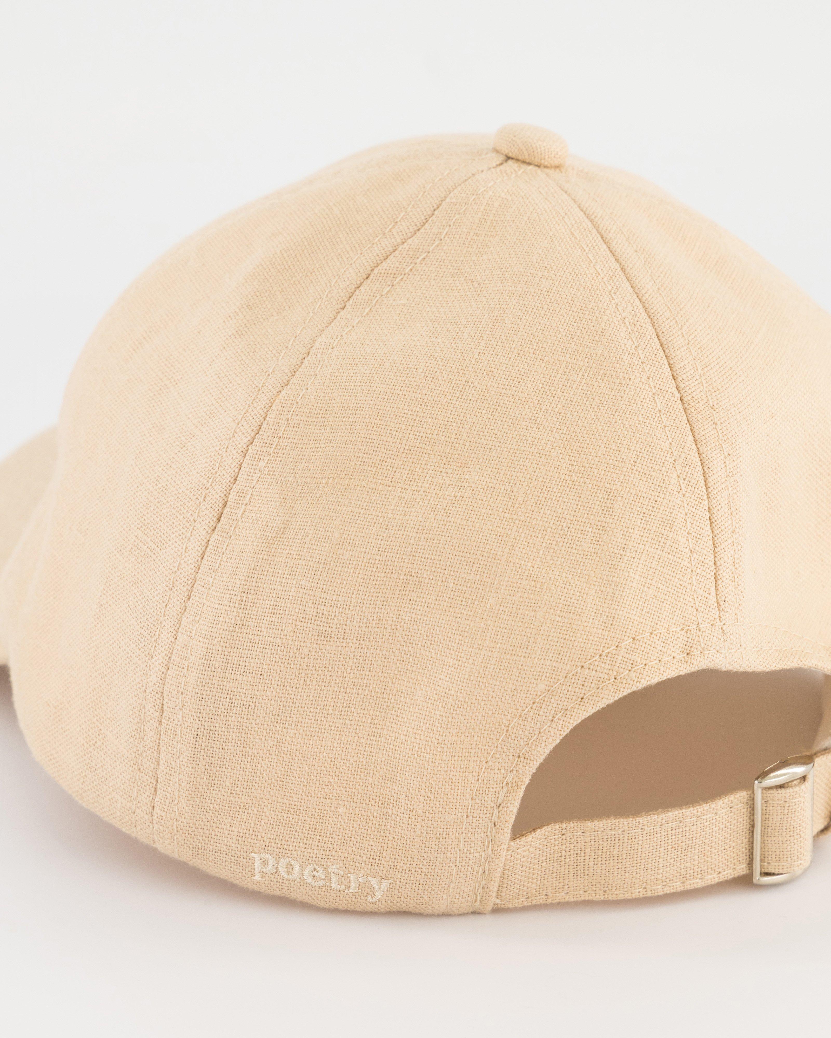 Kenzie Linen Peak Cap -  Stone
