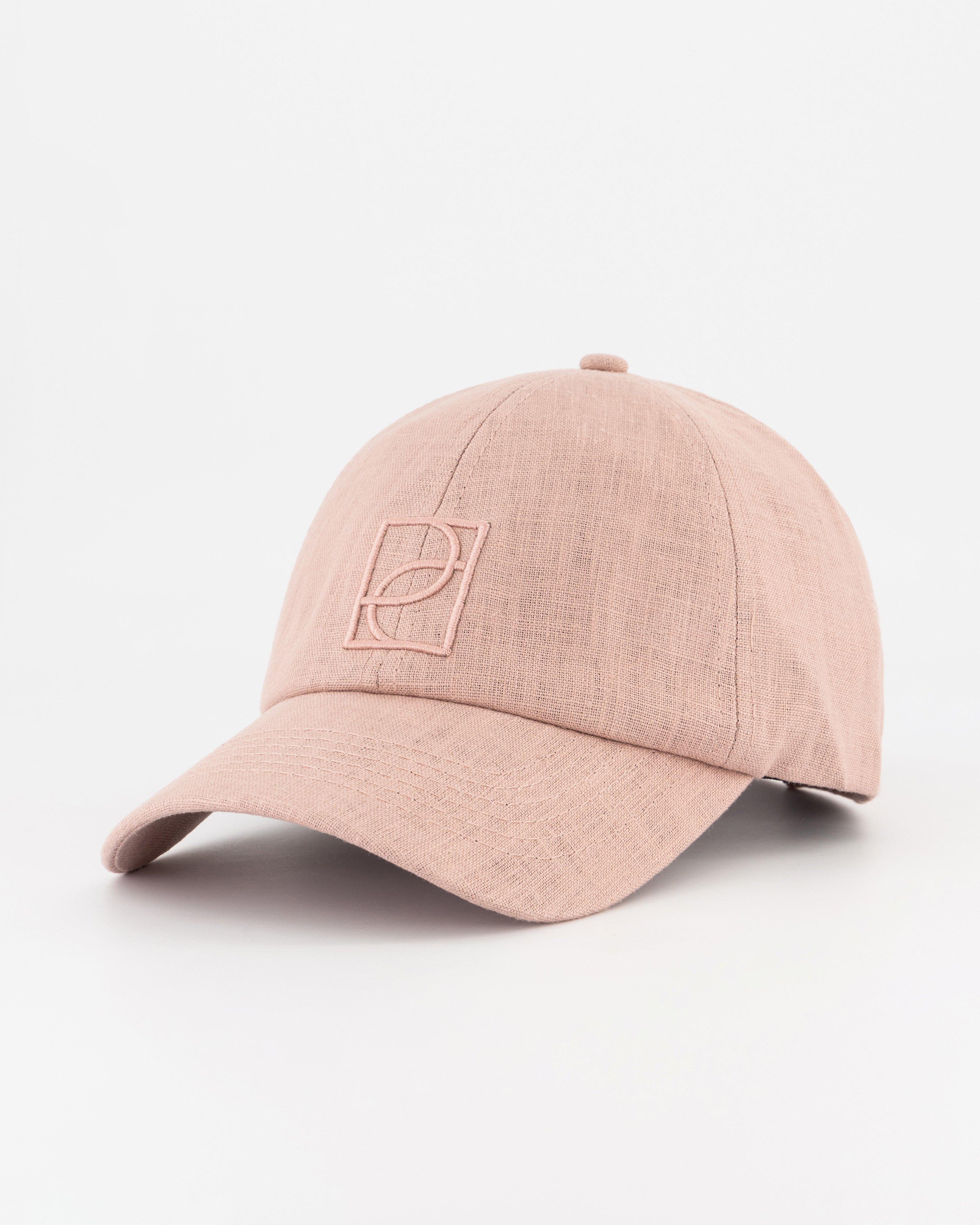 Kenzie Linen Peak Cap -  Pink
