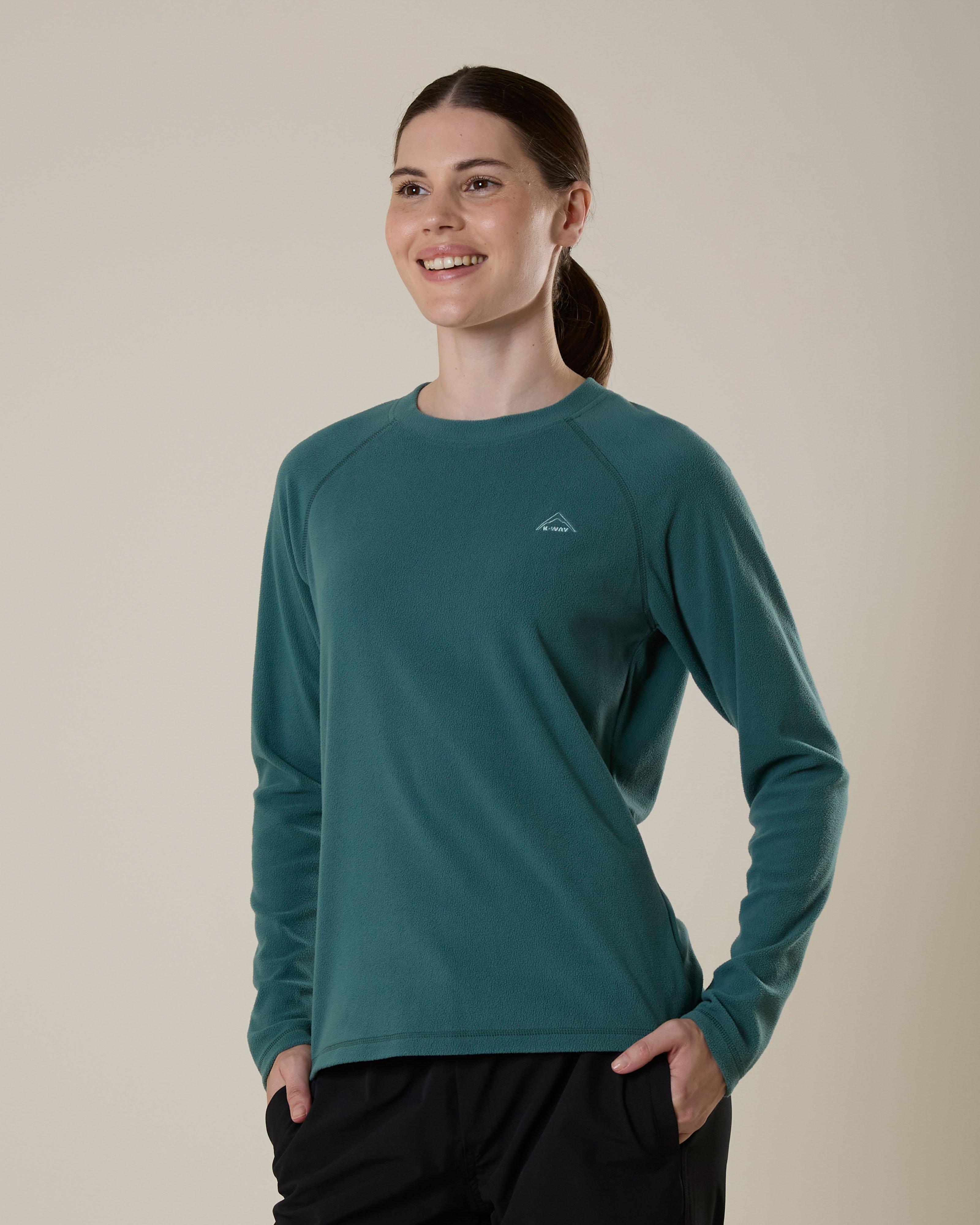 K-Way Women’s Aster ECO Crew Neck Fleece Top -  Fatigue