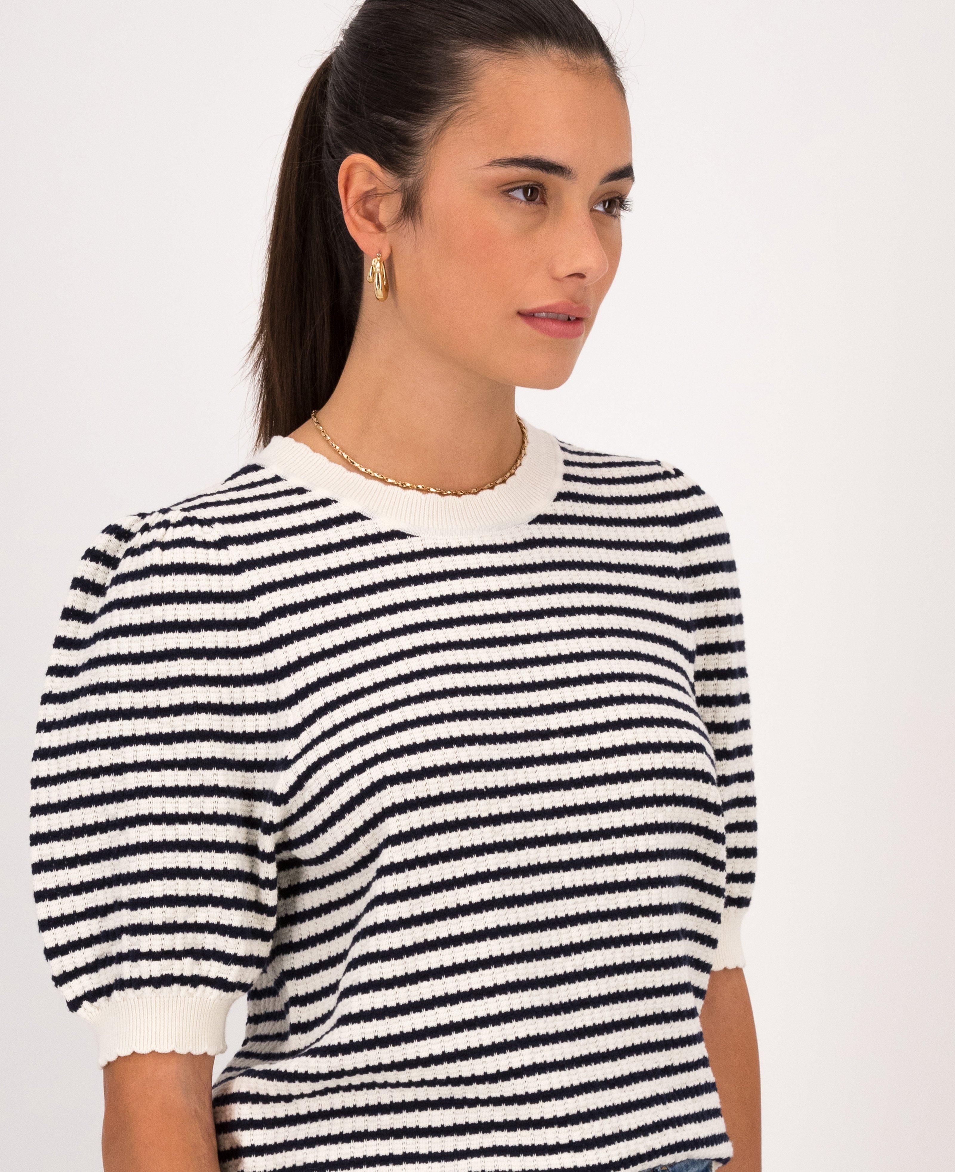 NAUTICA/NAUTICA Women's Soft, Breathable, Water-soft Cotton Striped Design Long-sleeved T-shirt...