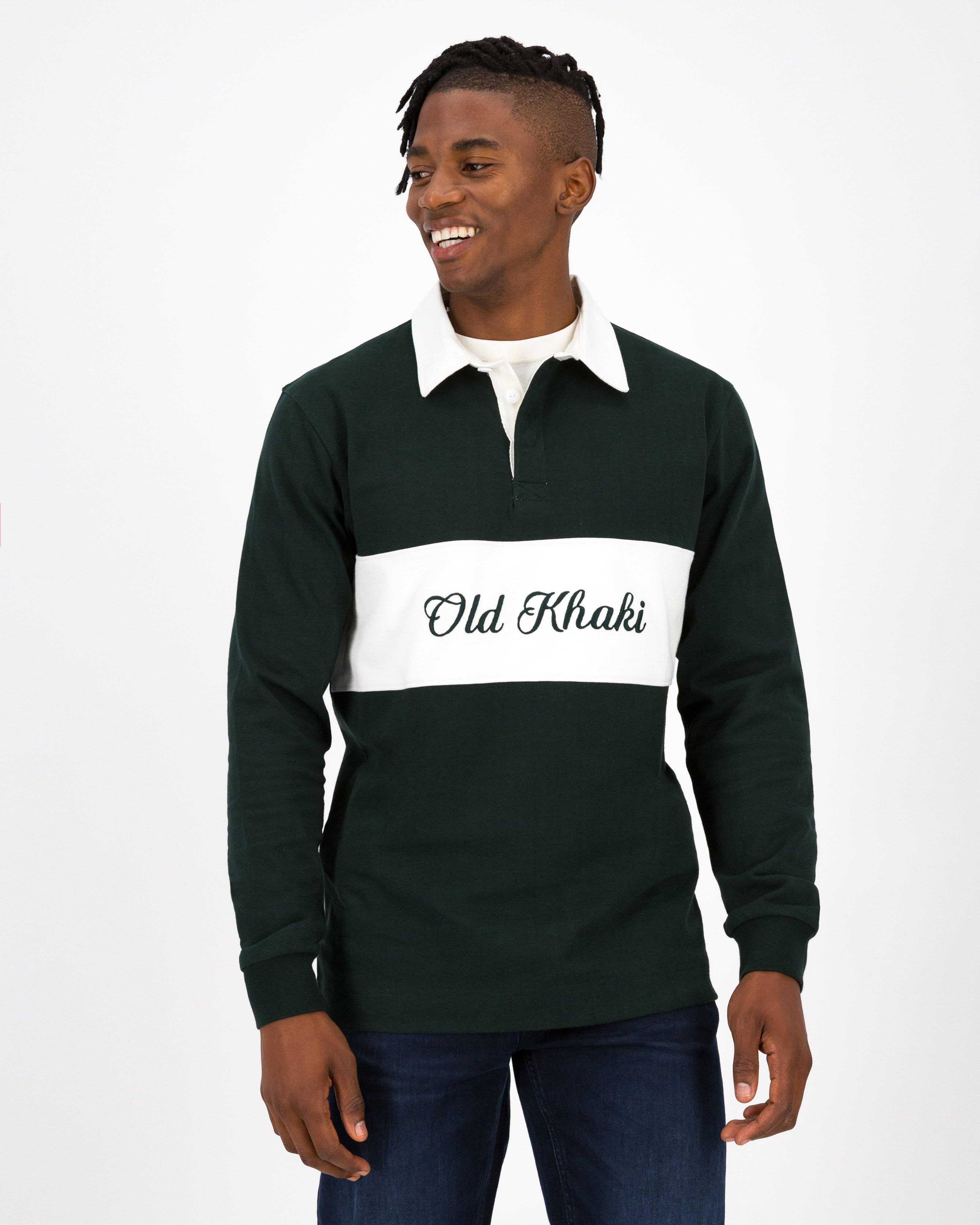 Men's Ronny Rugby Polo Sweat  -  Dark Green