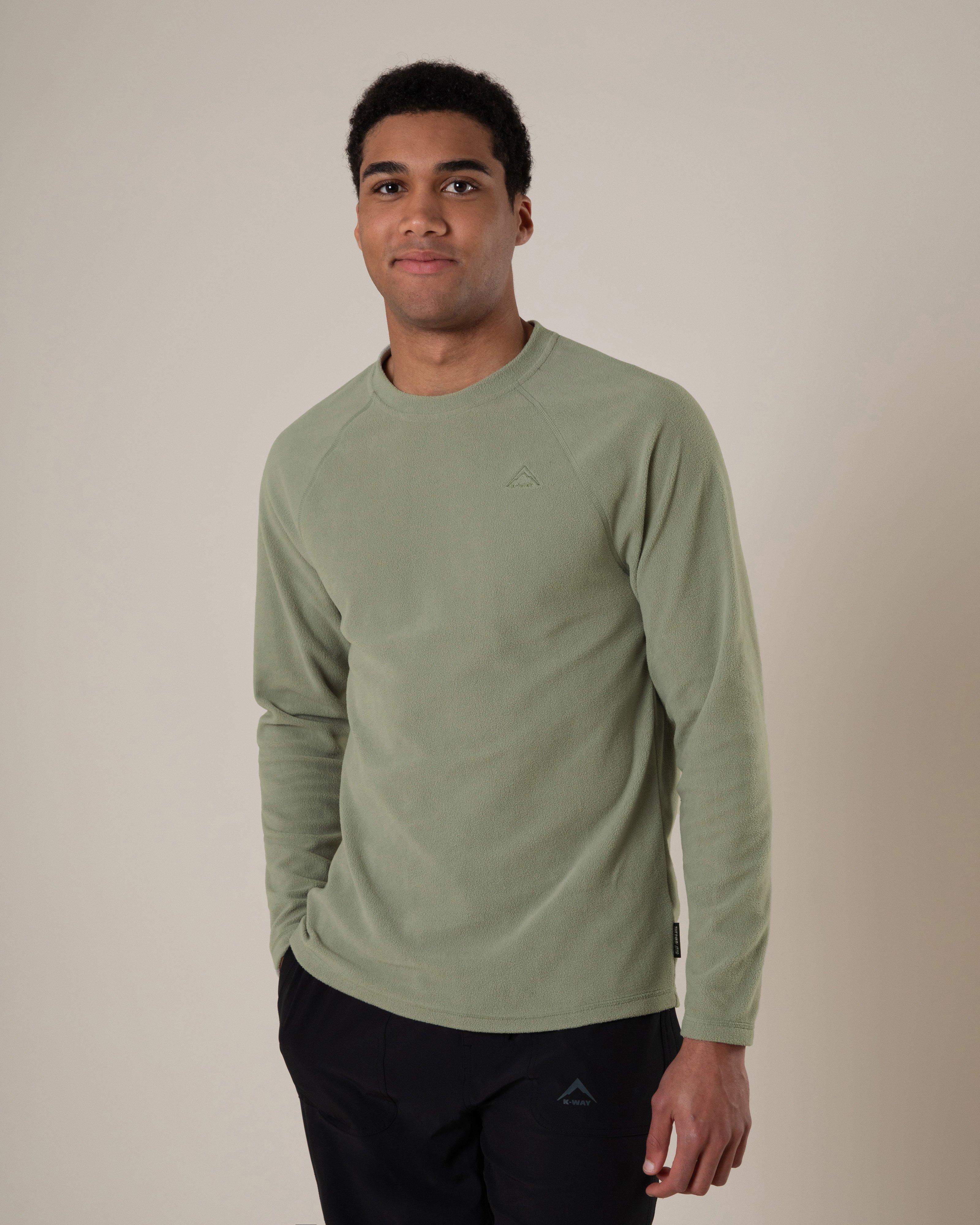 K-Way Mens Venture Lite Eco Fleece Top -  Light Olive