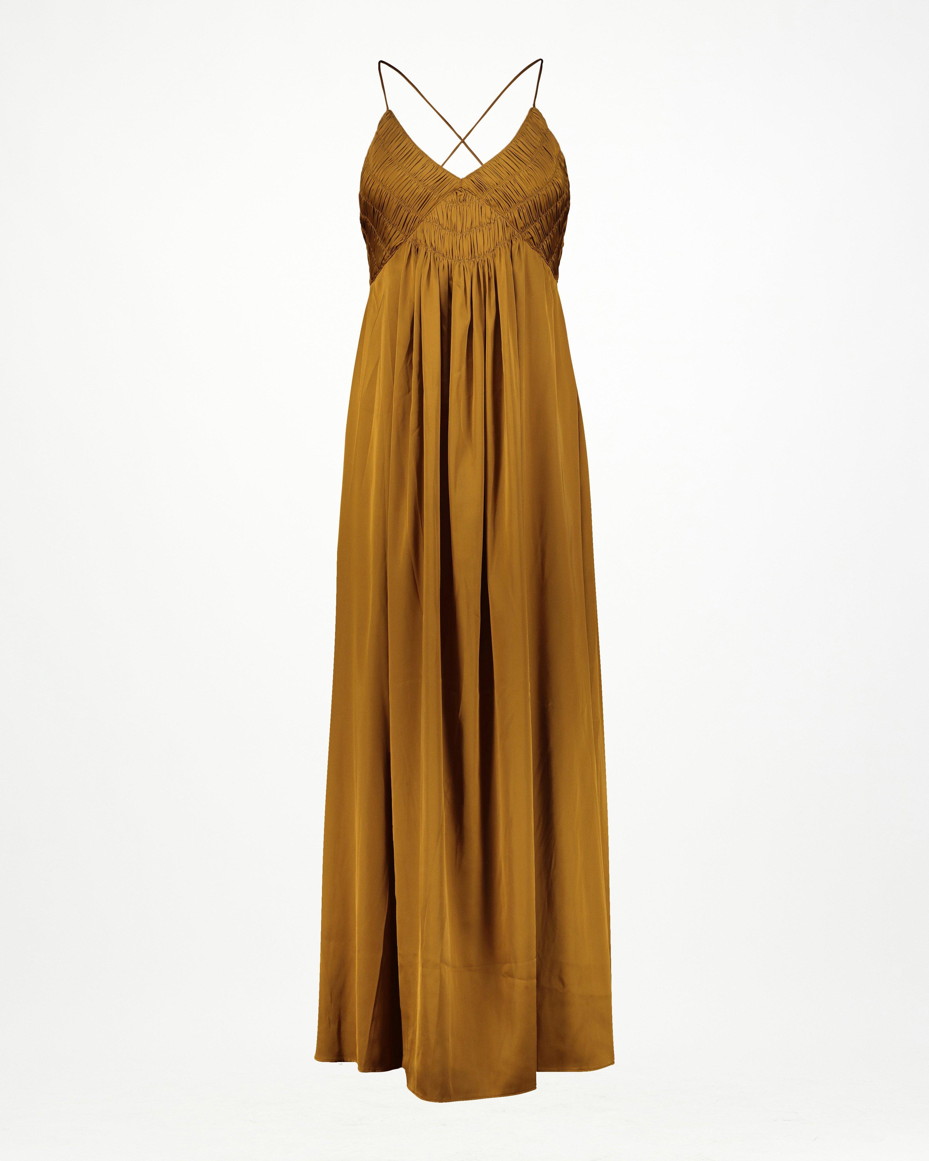 Aylin Satin Dress -  Brown