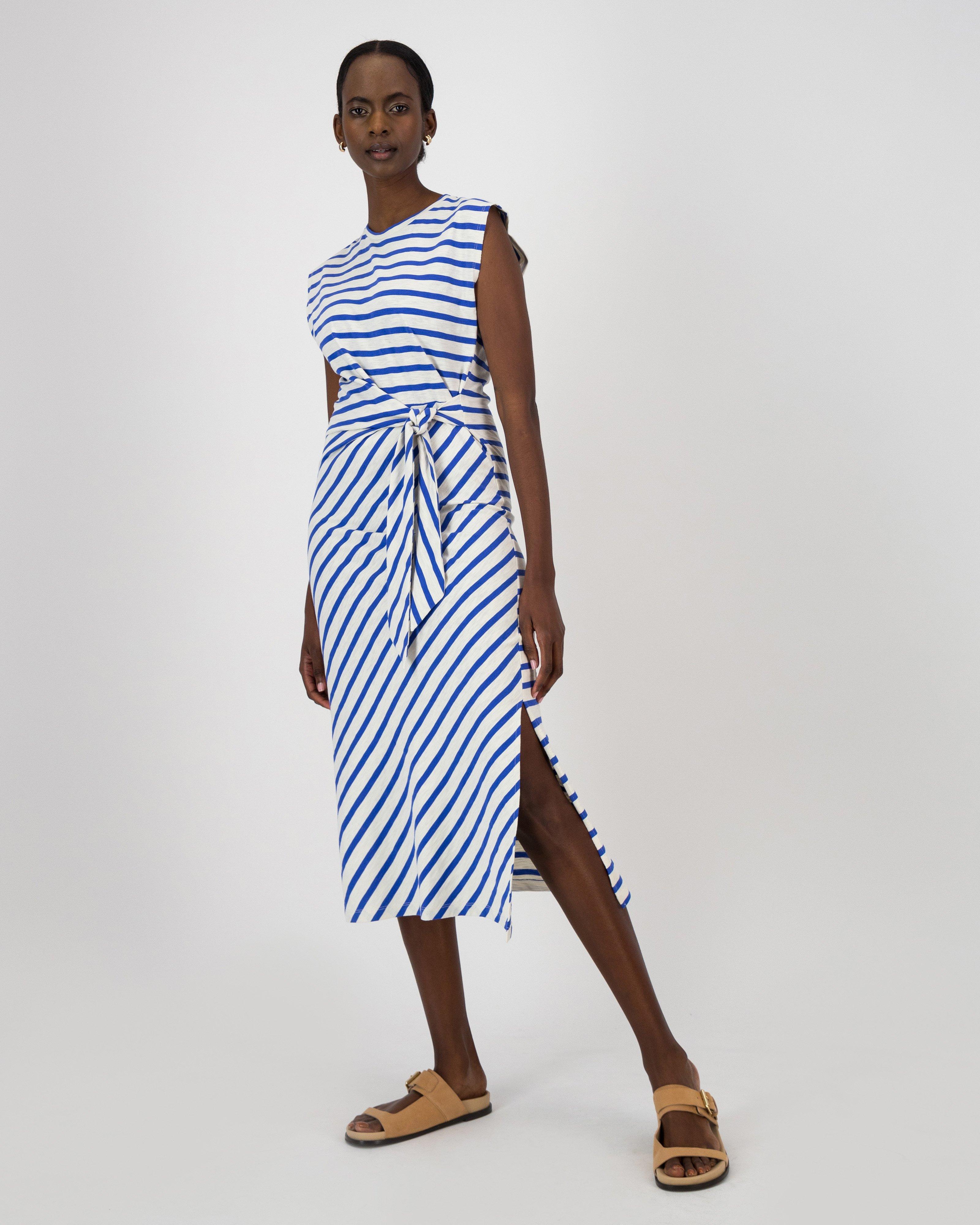 Blake Knotted Knit Dress -  Blue