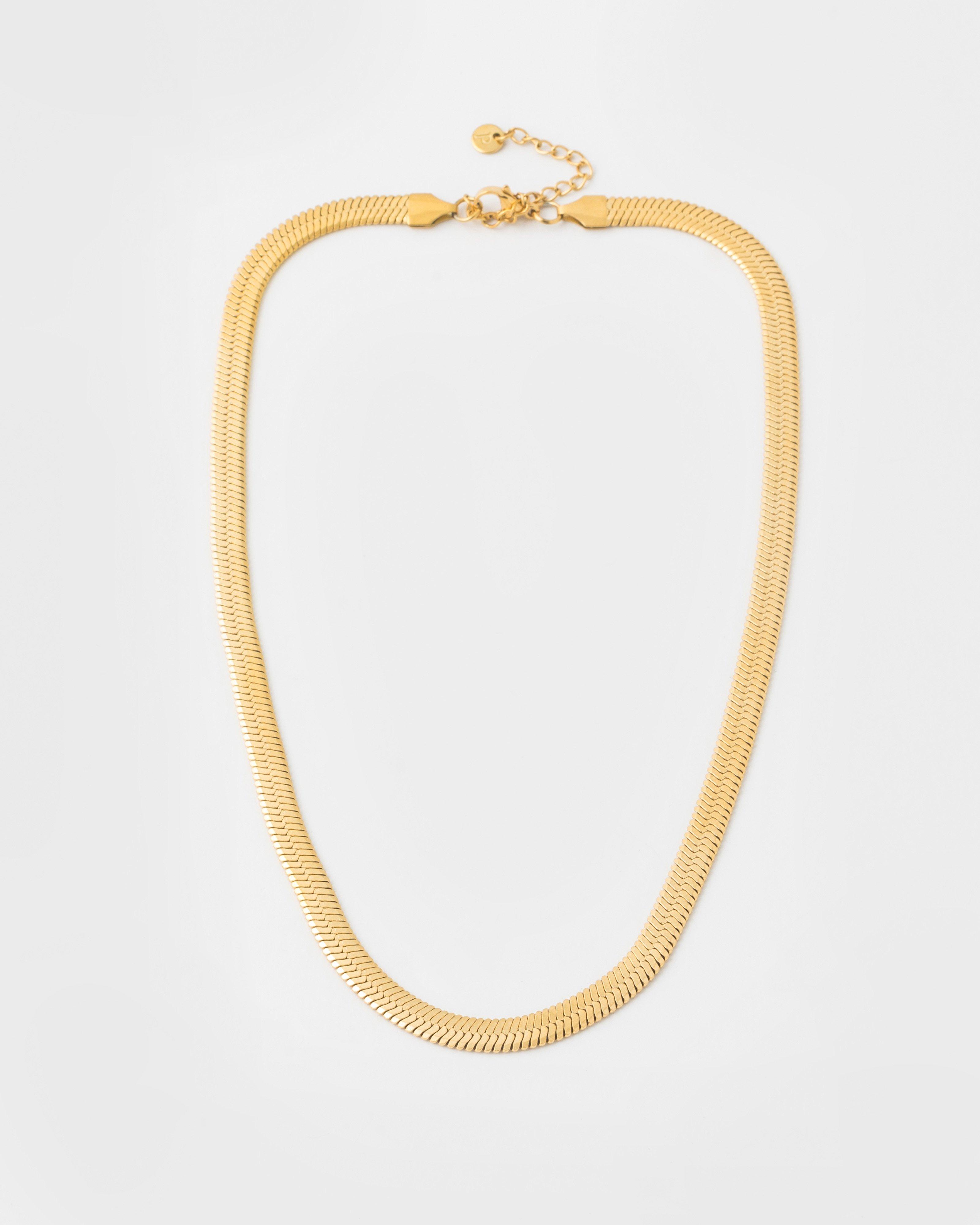 Stainless Steel 6mm Snake Chain Necklace -  Gold